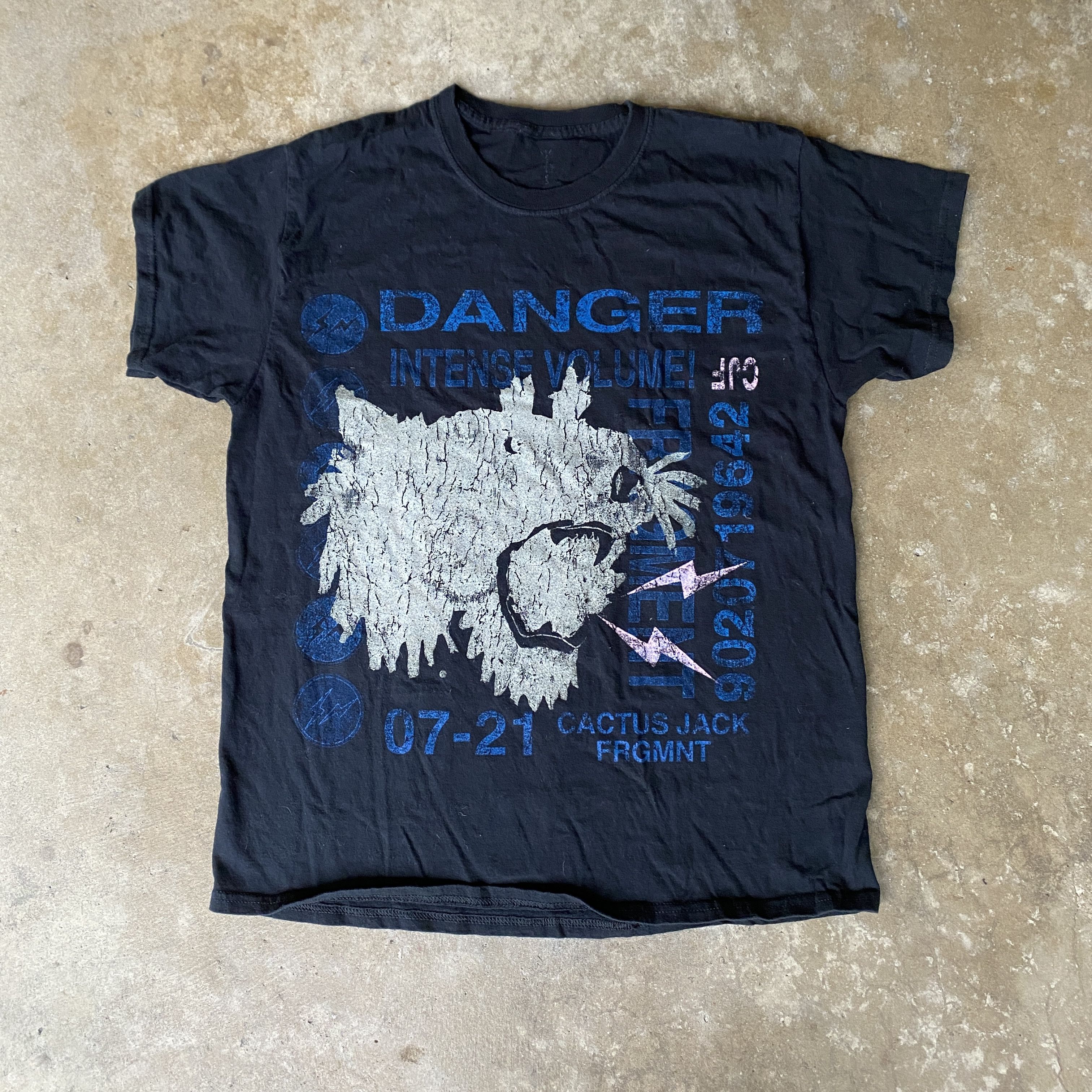 Travis Scott Cactus Jack x Fragment Danger Tee | Grailed