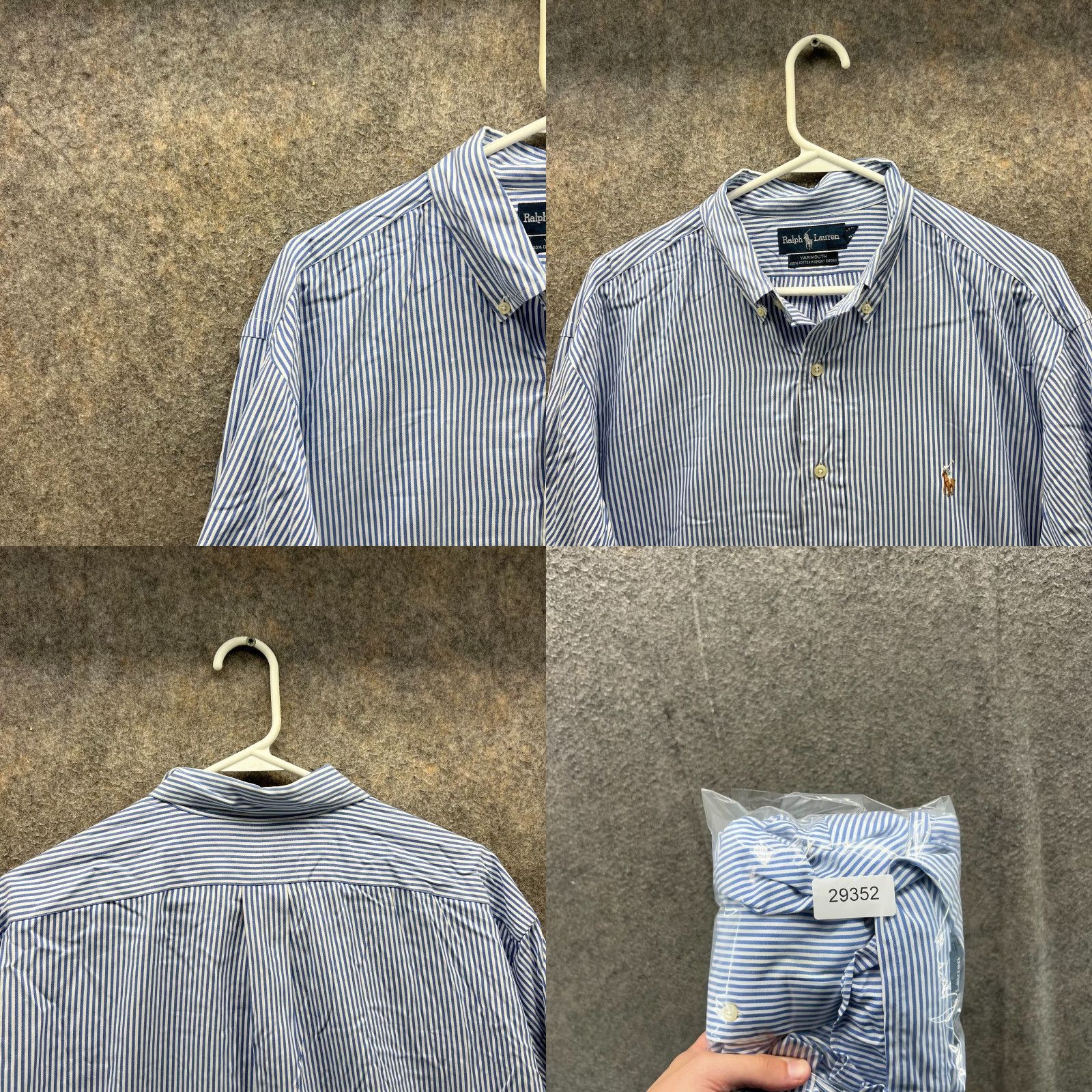 Ralph Lauren VINTAGE Ralph Lauren Shirt Mens 16.5 34 Blue Striped Button Up Pinpoint Oxford Size US XL / EU 56 / 4 - 8 Thumbnail