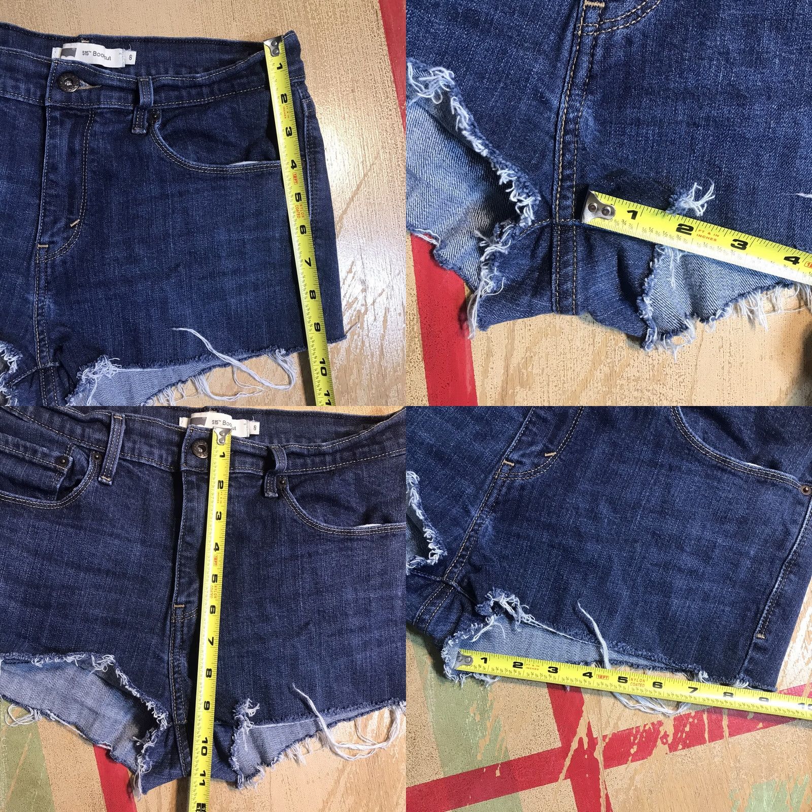 Levi's Levis Womens Shorts Blue Denim 515 Cut-Off Frayed Hems Stretch Zip Fly Tag 8 Size 30" / US 8 / IT 44 - 8 Thumbnail