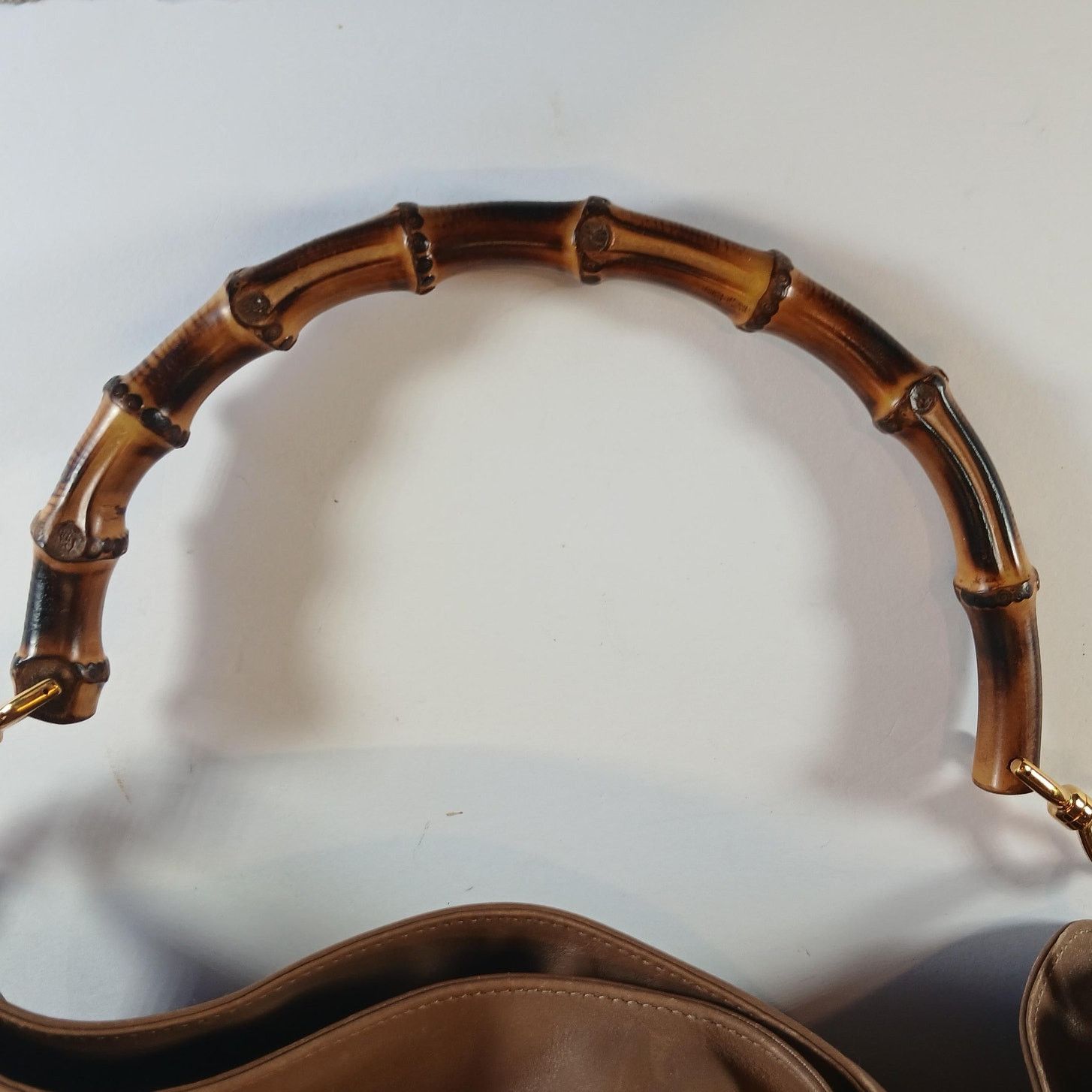 Gucci GUCCI Bamboo Shoulder/Hand Bag Leather Brown Gold Size ONE SIZE - 8 Thumbnail