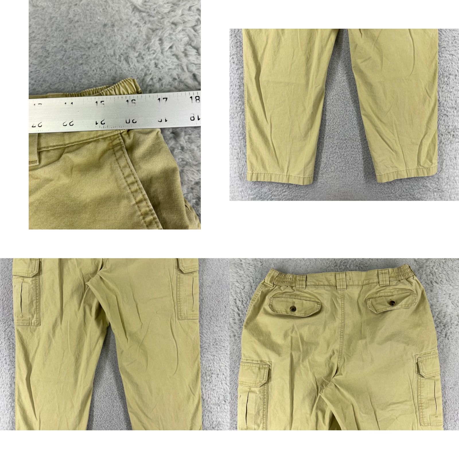 Vintage L.L. Bean Pants Mens 36 Yellow Cargo Flat Front 100% Cotton Outdoor Hiking Camping Size US 36 / EU 52 - 9 Thumbnail