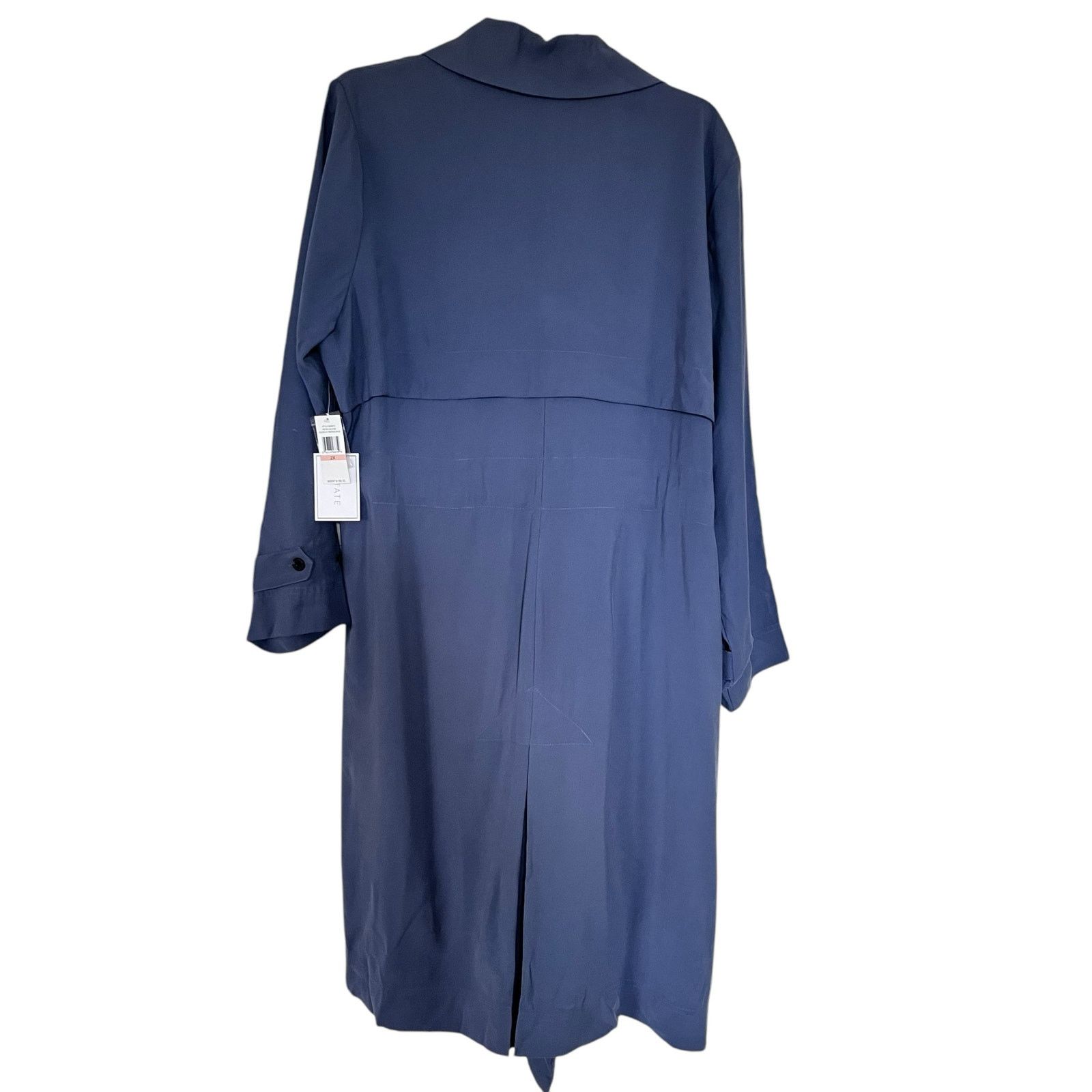 Other 1. State Retro Blue Long Sleeve Tie Waist Collared Dress Size XXL / US 16-18 / IT 52-54 - 5 Thumbnail
