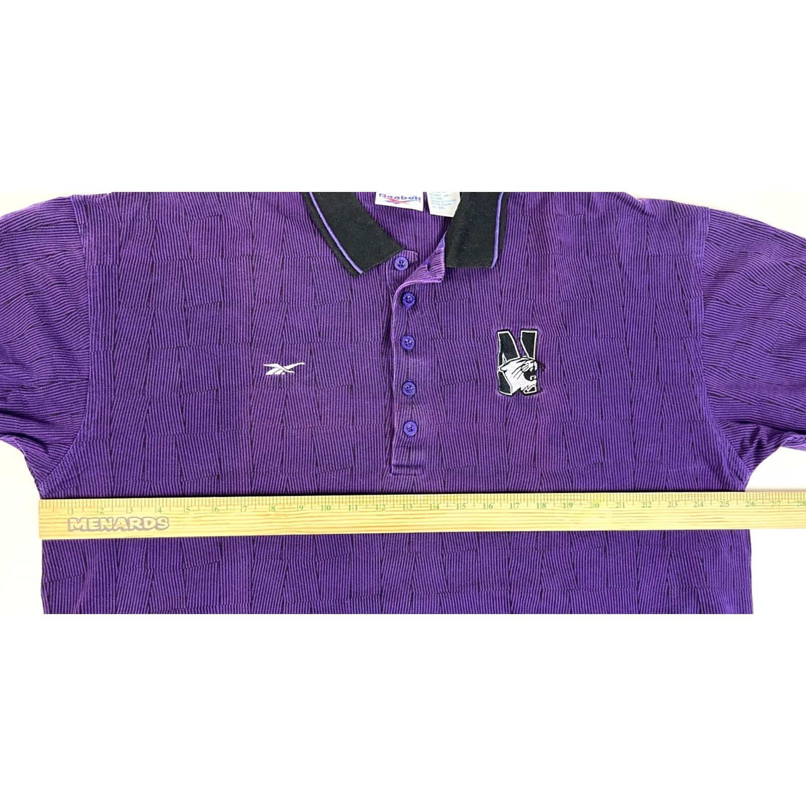 Reebok VINTAGE Reebok Northwestern University Polo Shirt Mens 2XL Purple 100% Cotton Embroidered Logo University 90s Polo Size US XXL / EU 58 / 5 - 7 Thumbnail