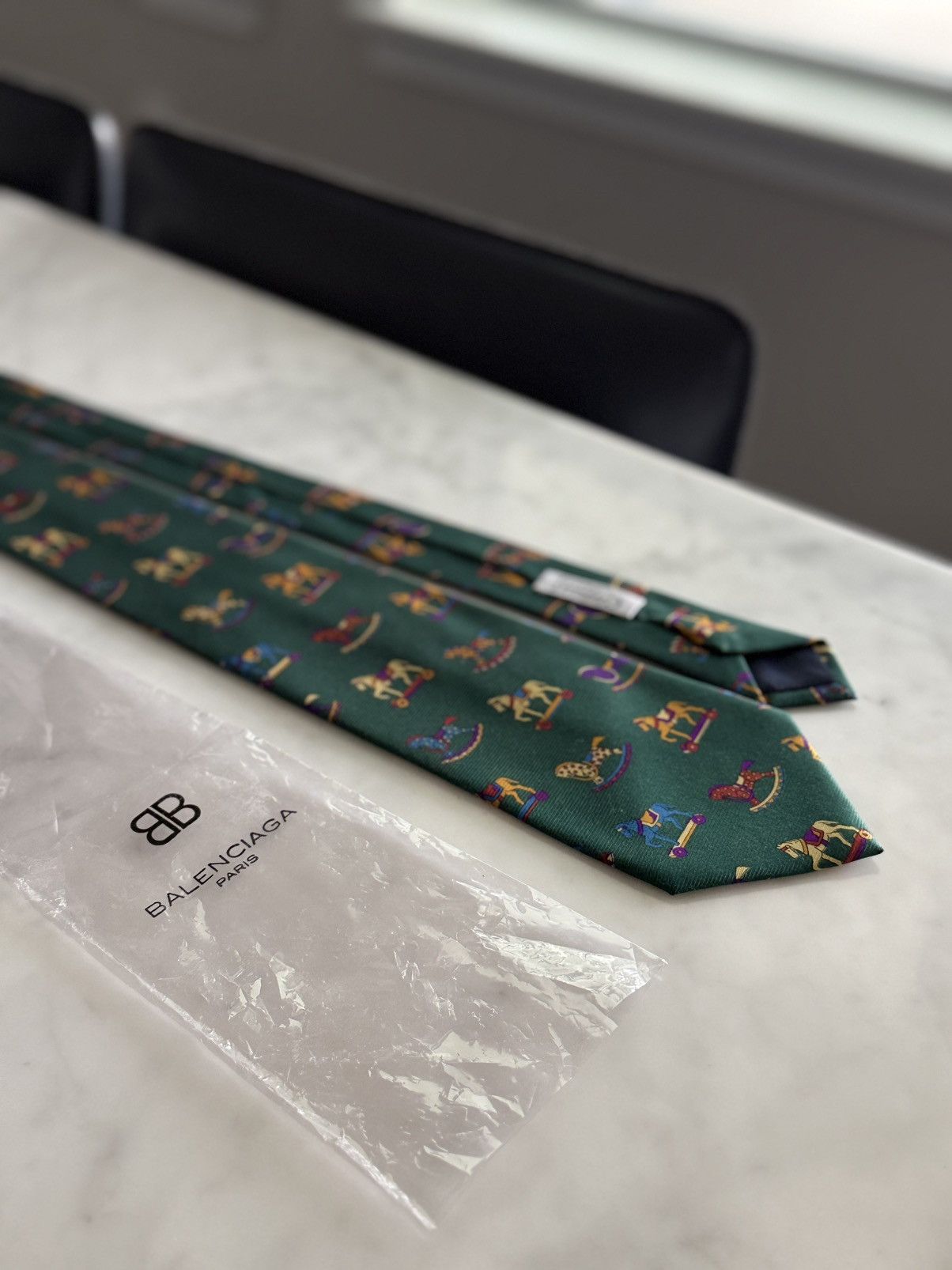 Balenciaga Balenciaga Paris Rocking Horse Carousel Tie Deadstock NOS Size ONE SIZE - 1 Thumbnail