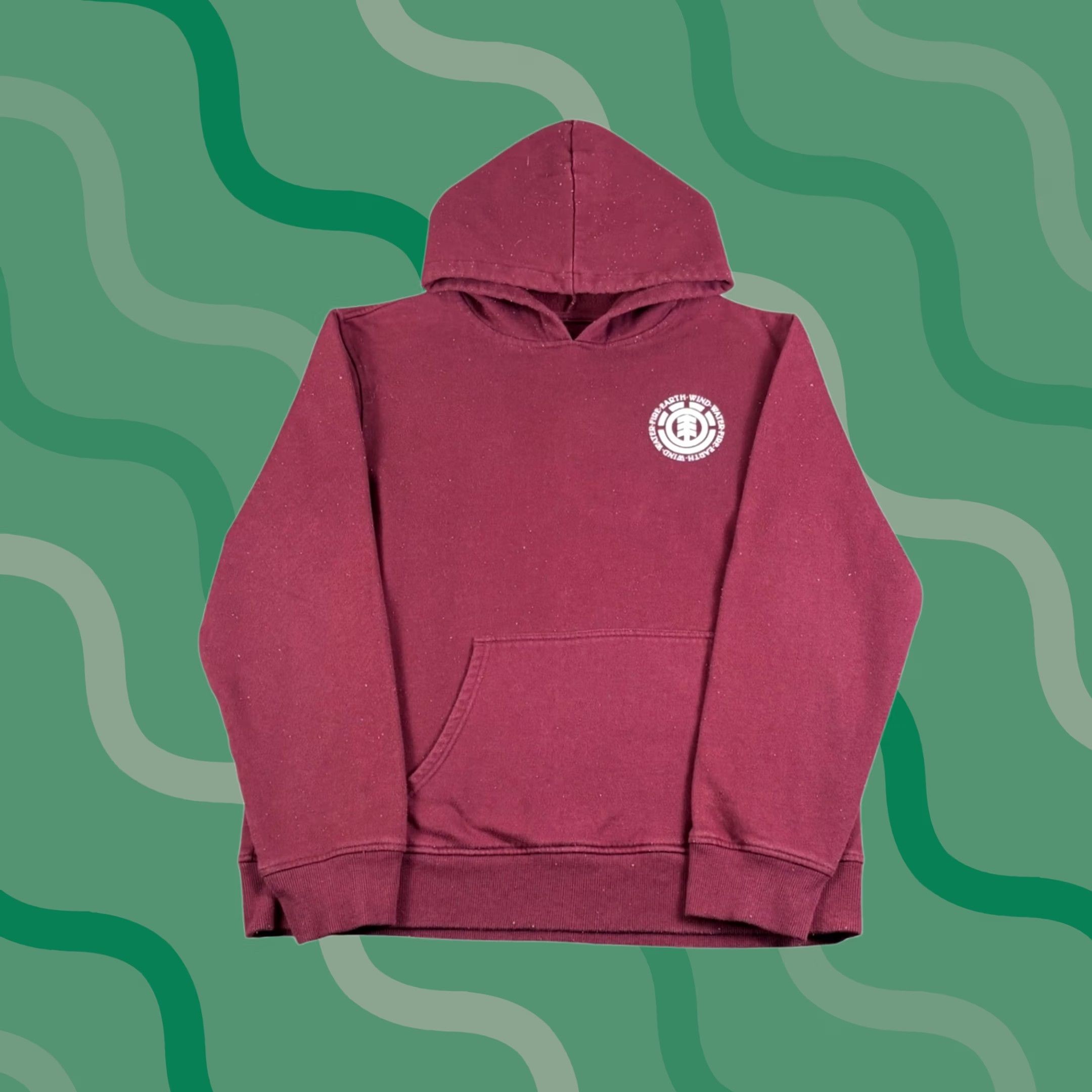 Element Element Skateboards Hoodie Mens Large Logo Graphic Print Pullover Skater 90s Burgundy Red Size US L / EU 52-54 / 3 - 1 Thumbnail