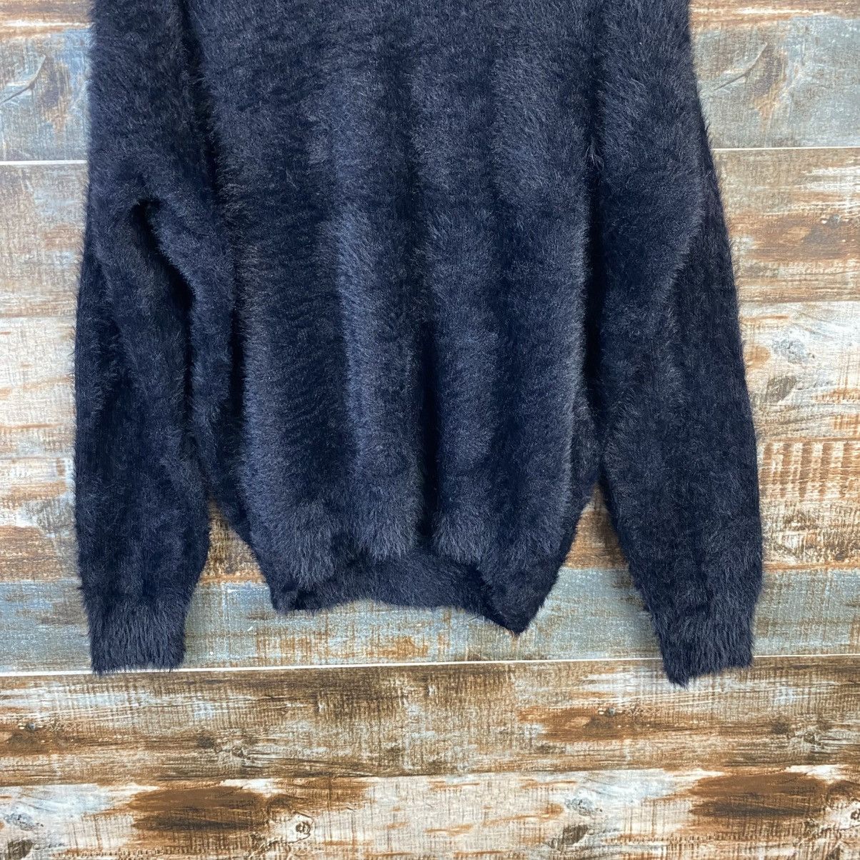 Homespun Knitwear DL Ingni Black Mohair fur shaggy Knitwear #C1105 Size M / US 6-8 / IT 42-44 - 3 Thumbnail