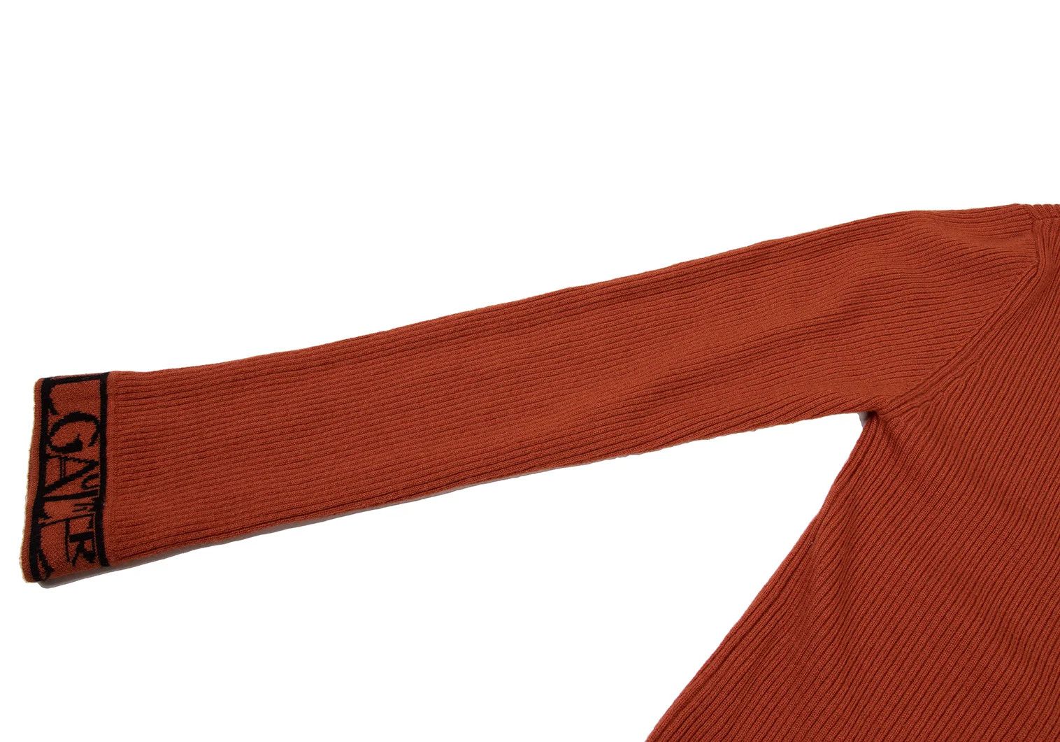 Jean Paul Gaultier Ribbed Knit Sweater with Logo Piping in Orange and Black Size US M / EU 48-50 / 2 - 7 Thumbnail