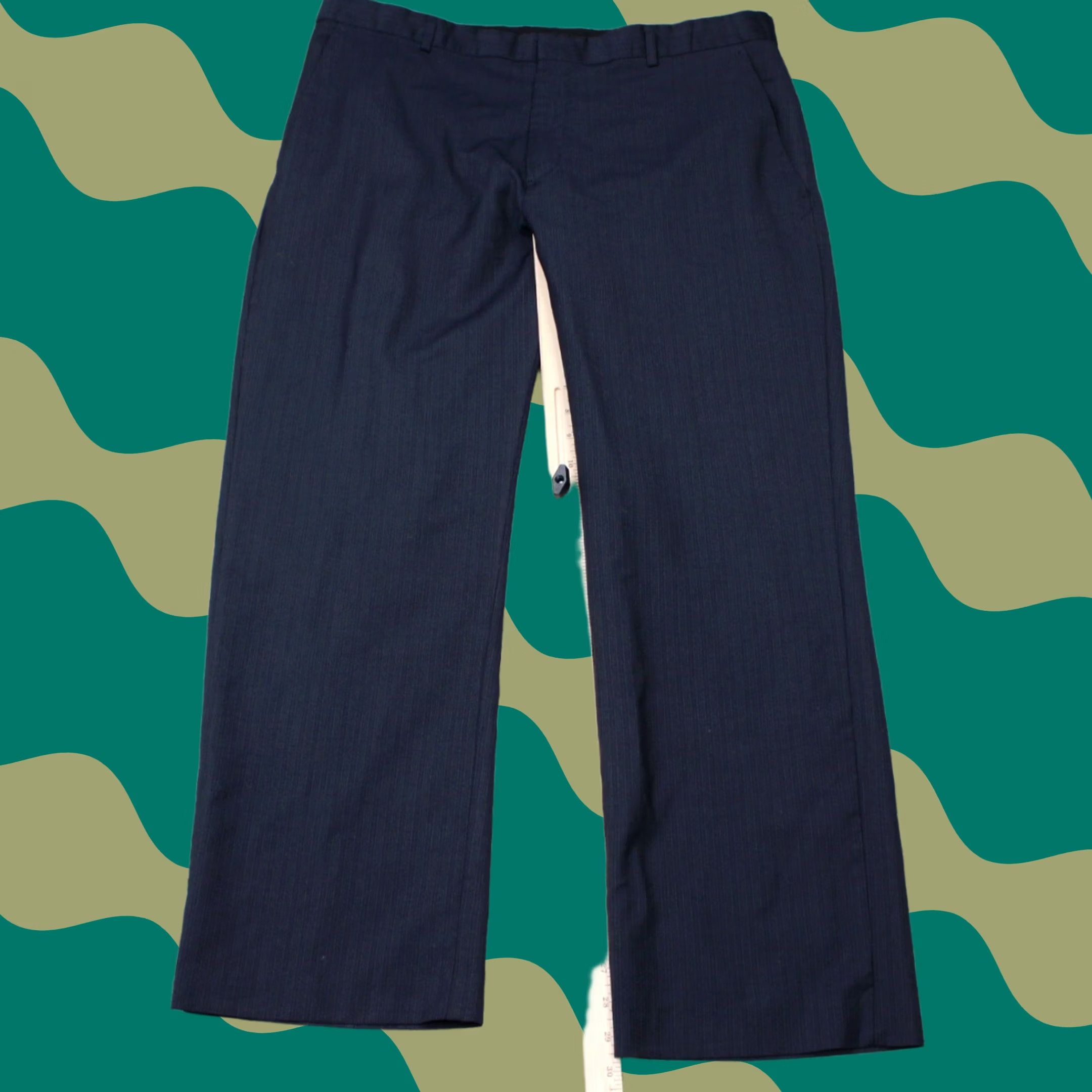 Banana Republic Banana Republic Pants Mens 38x30 Navy Blue Classic Fit 100% Wool Lined Dress Pants Slimming Comfort Straight Front Beltless Not Applicable Size US 38 / EU 54 - 1 Thumbnail