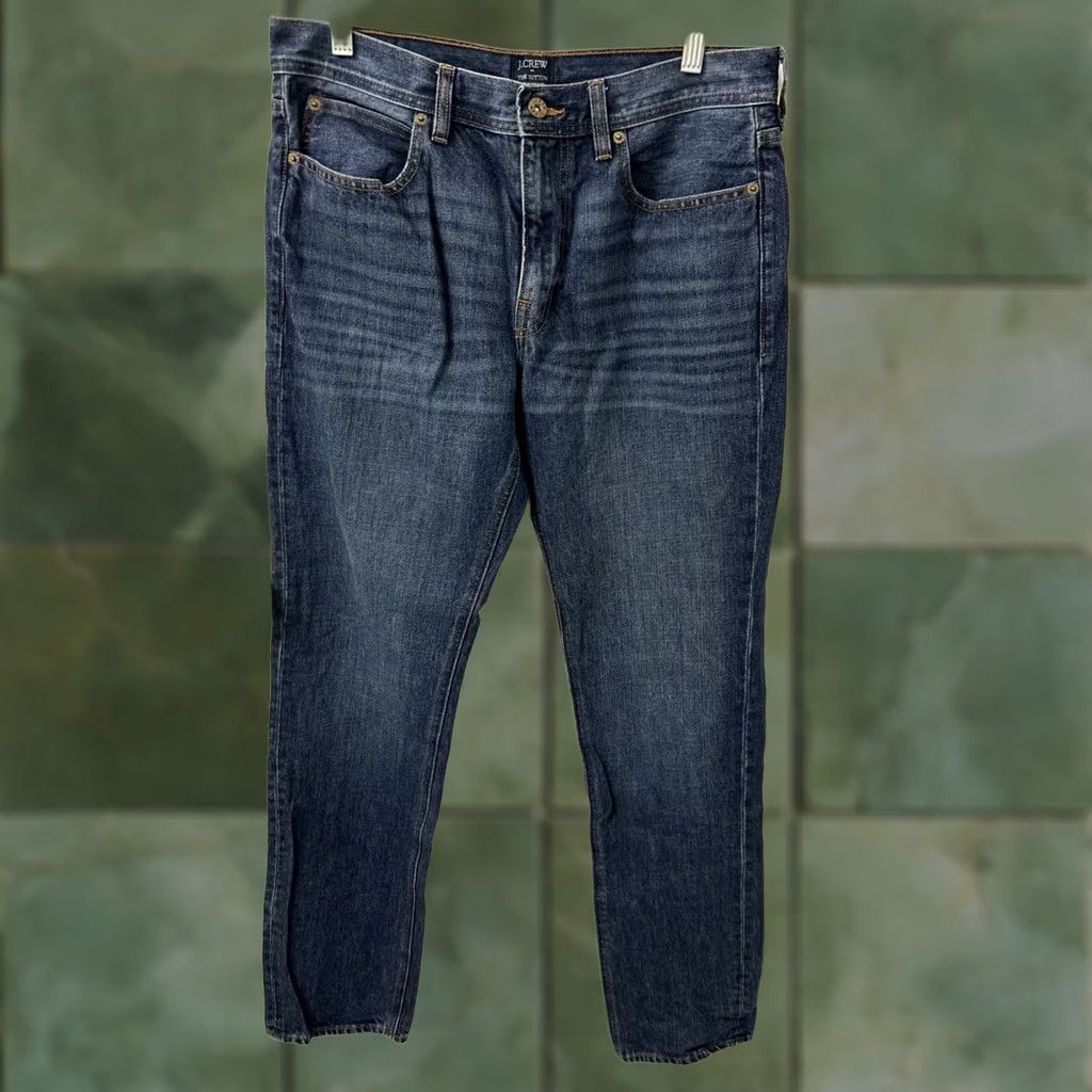 Denime J Crew The Sutton Jeans Mens 32x34 Dark Wash Blue Straight Leg Denim Pants Size US 32 / EU 48 - 1 Thumbnail