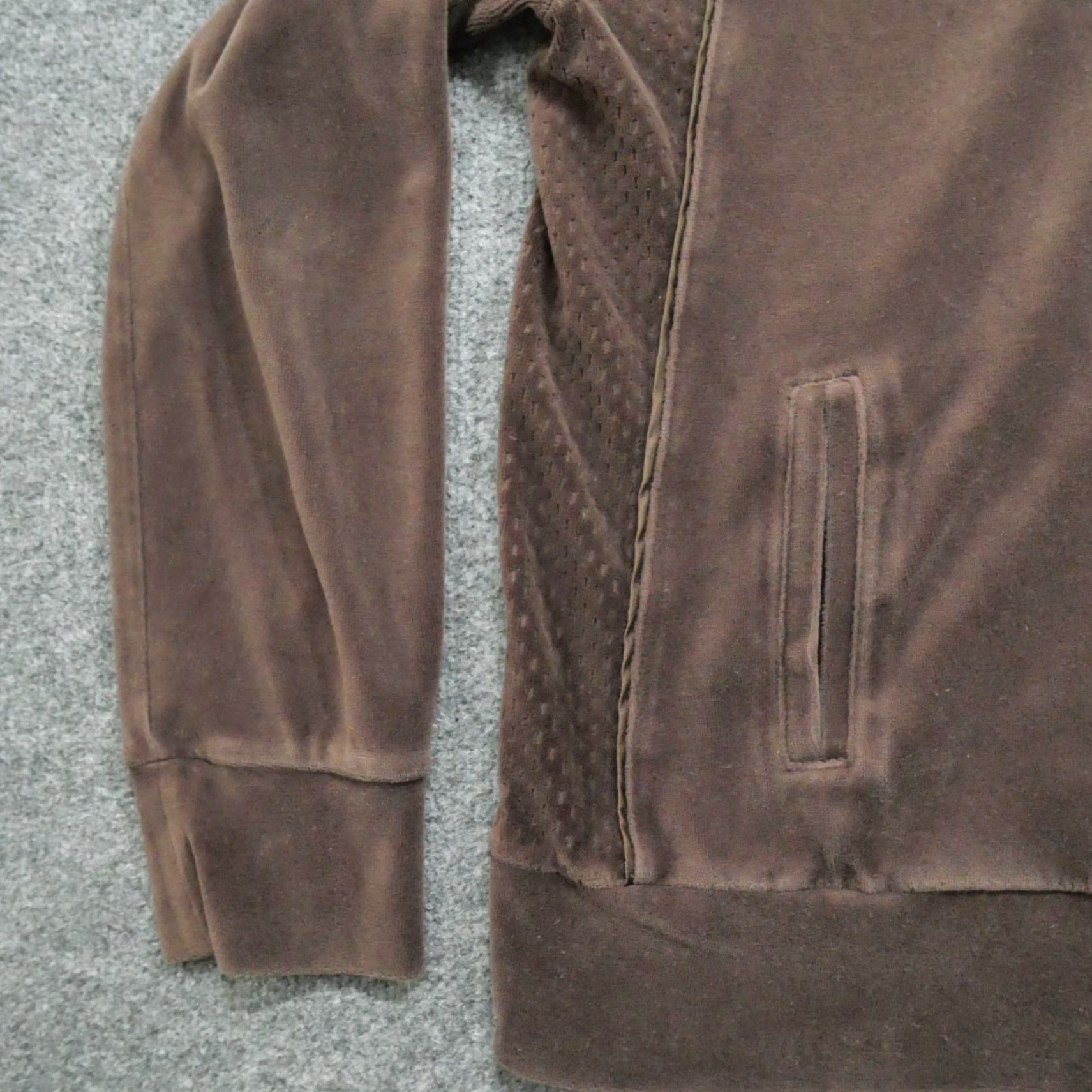 Nike VINTAGE Nike Hoodie Womens Large Brown Velour Full Zip Y2K Sportswear Logo Size L / US 10 / IT 46 - 6 Thumbnail