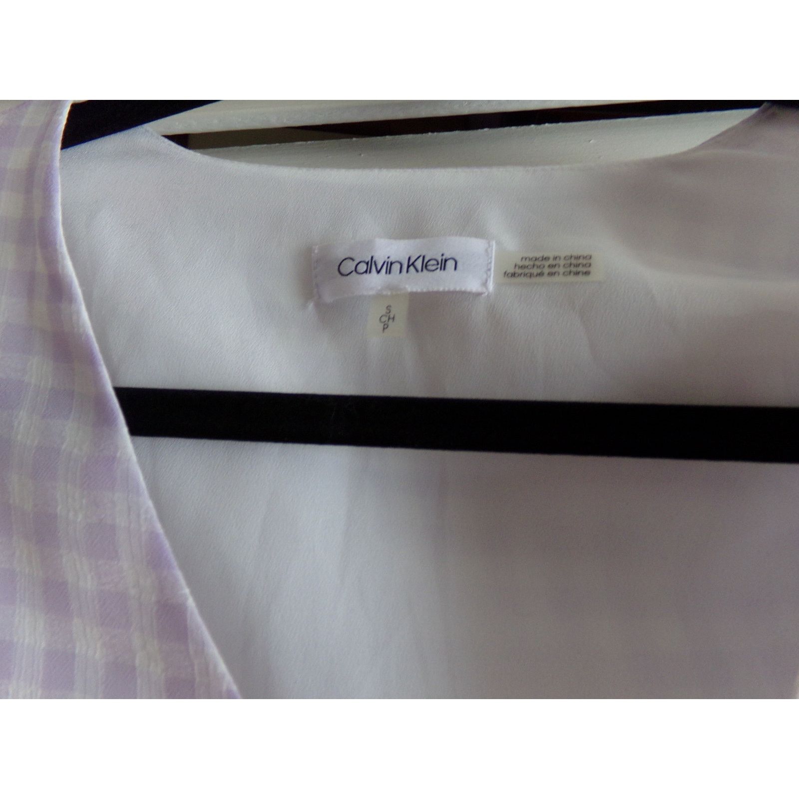 Calvin Klein Vintage Calvin Klein lavender checked blouse S Perfect 90s Size S / US 4 / IT 40 - 2 Thumbnail
