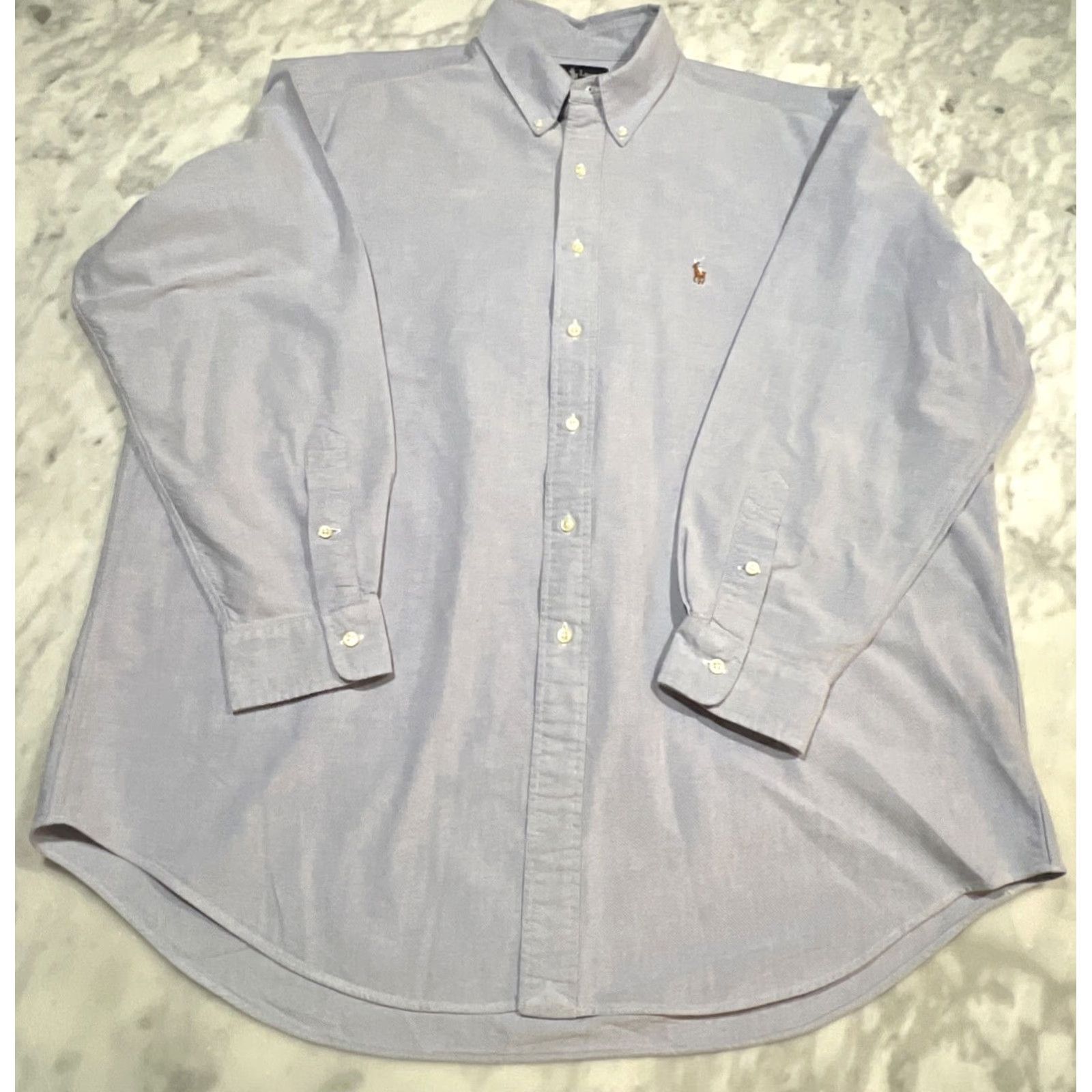 Ralph Lauren Ralph Lauren Yarmouth Oxford Shirt Men 17.5-35 Blue Button-Down Collared Classic Preppy Embroidered Size US XL / EU 56 / 4 - 4 Thumbnail