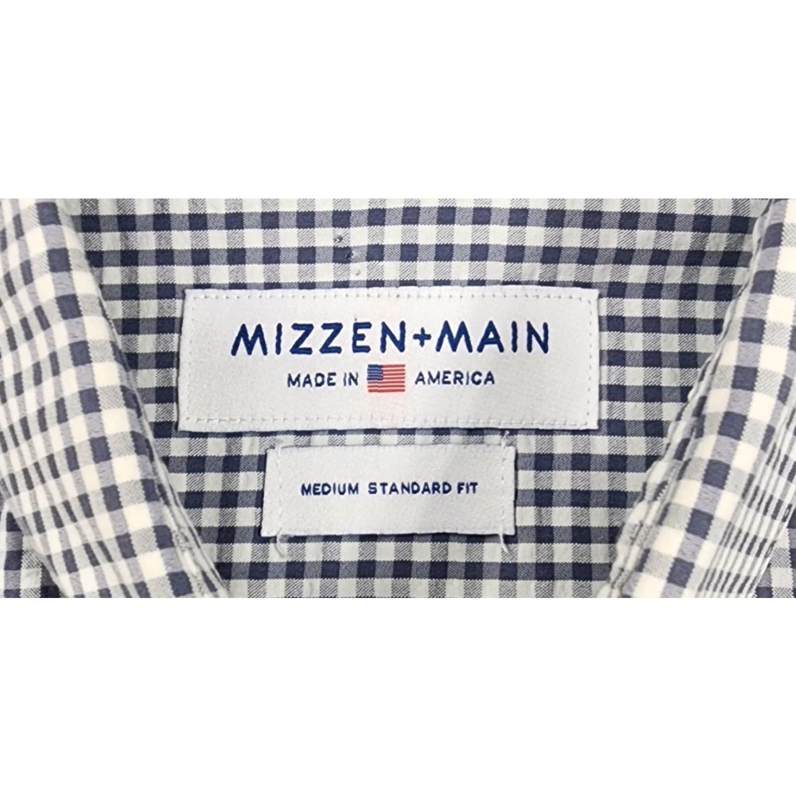 Mizzen+Main Mizzen+Main Shirt Mens Medium Gingham Blue Short Sleeve Button Down Made USA Size US M / EU 48-50 / 2 - 5 Thumbnail