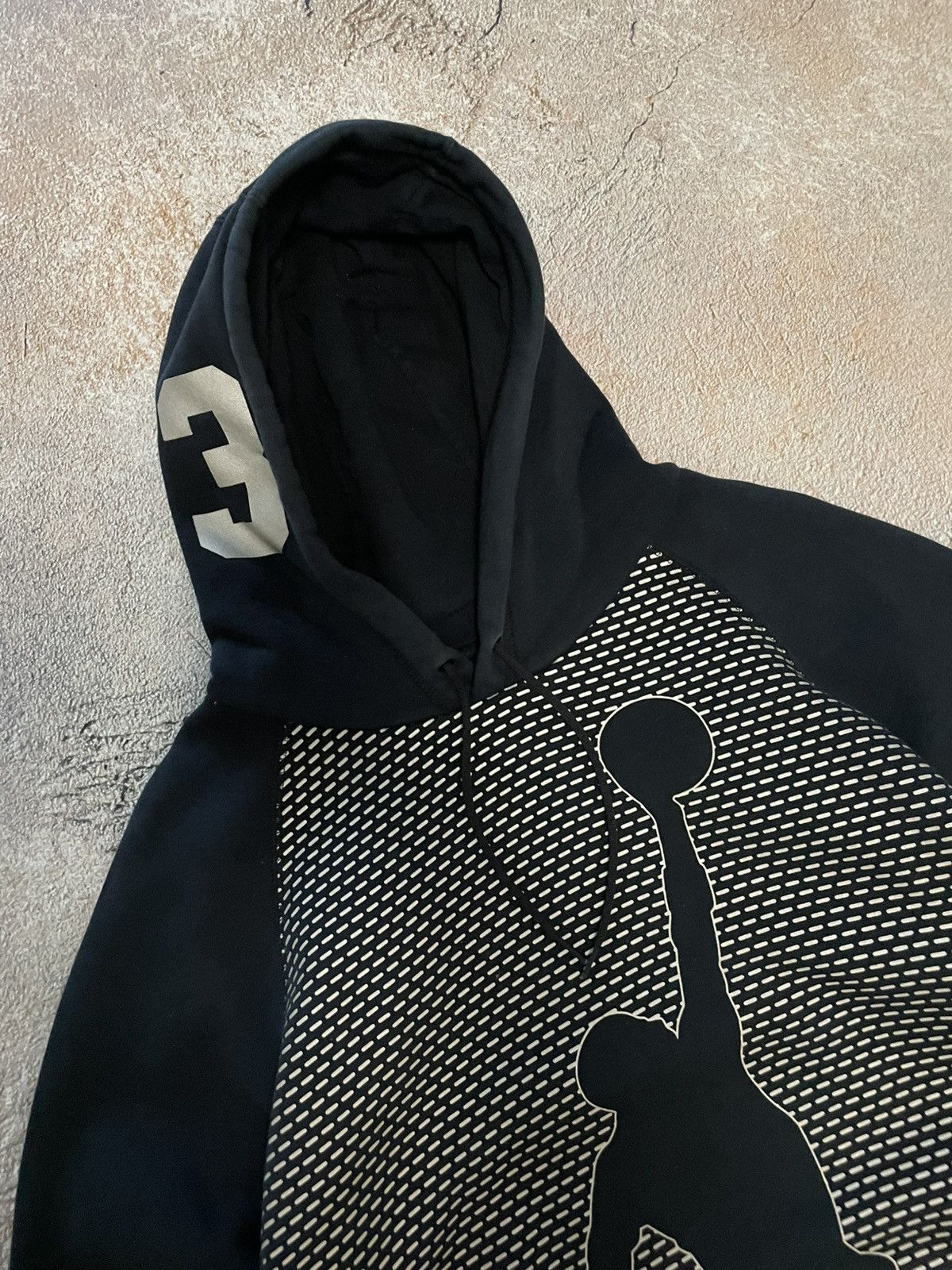 Jordan Brand Vintage Air Jordan Reflective Big Logo Black Hoodie Size US M / EU 48-50 / 2 - 3 Thumbnail