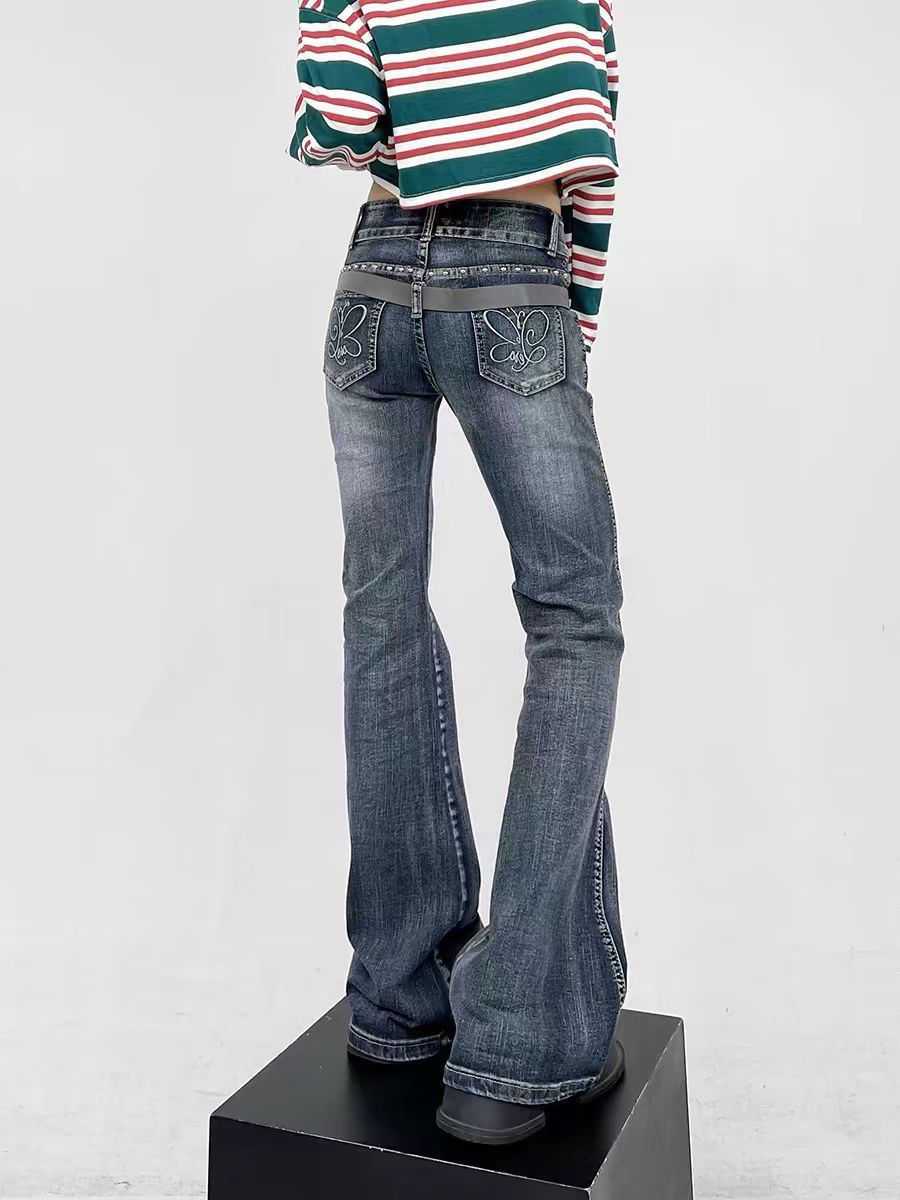 Japanese Brand × Jean Vintage Street Hip Hop Y2K Micro Flare Jeans Size US 28 / EU 44 - 3 Thumbnail
