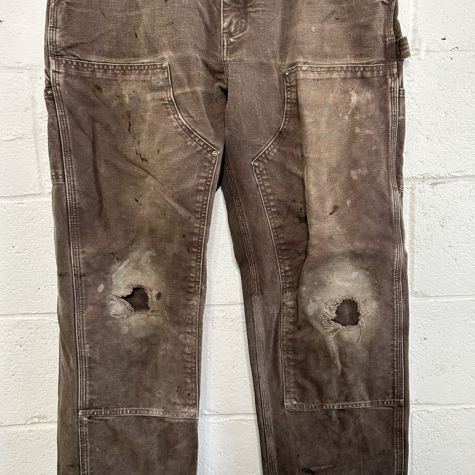 Carhartt Thrashed Carhartt DoubleKnee Pants “Dark Brown” B136 DKB Size US 36 / EU 52 - 3 Thumbnail