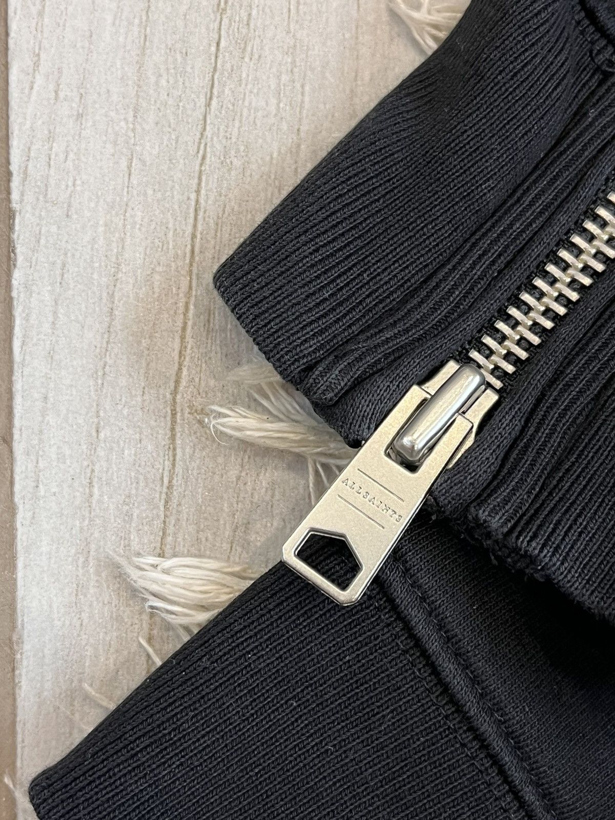 Allsaints × Designer Allsaints Sweatshirt Blank Black Crew neck Zipper Sleeve Size US M / EU 48-50 / 2 - 16 Thumbnail