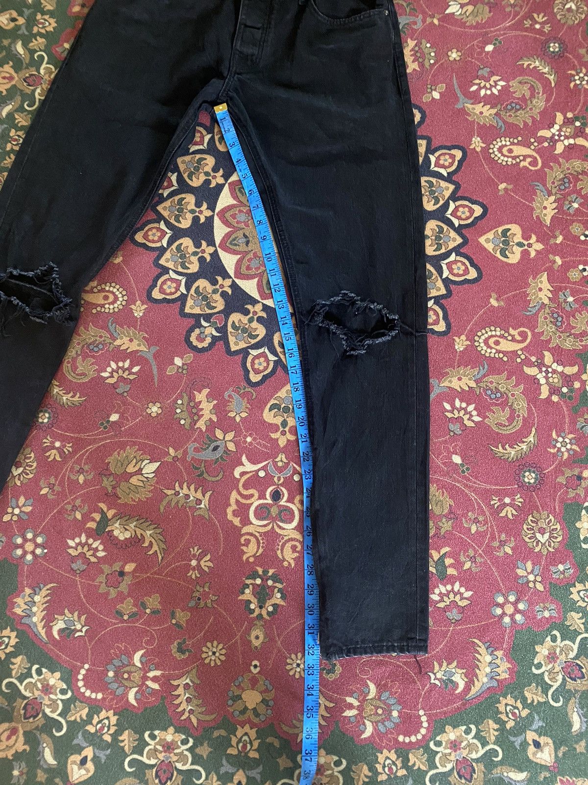 Black Icon Vintage Japanese Brand Black Icon Distressed Rick Owen Style Size US 32 / EU 48 - 18 Thumbnail