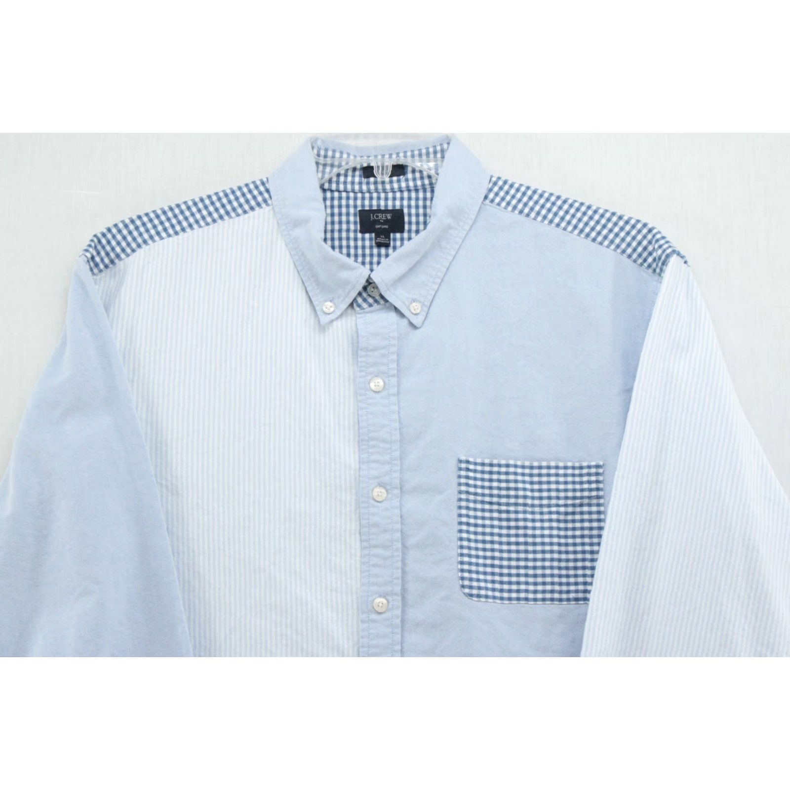 J.Crew J.CREW Slim Fit Shirt Men's XL Blue Plaid Striped Button-Up Oxford Preppy - Vintage? No Size US XL / EU 56 / 4 - 4 Thumbnail