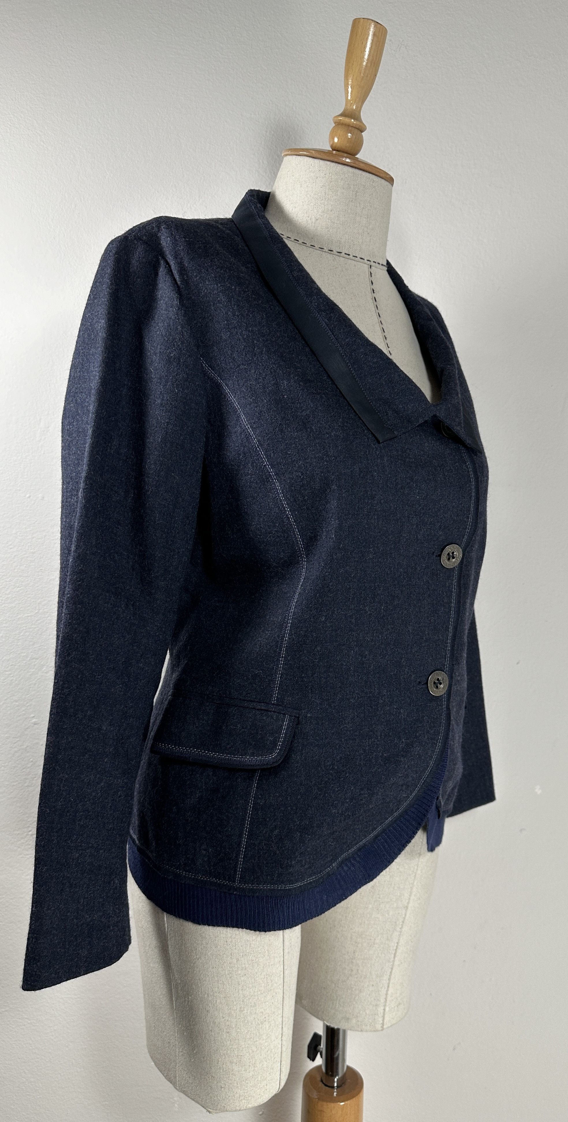 Marithe + Francois Girbaud Blue wool blazer Size M / US 6-8 / IT 42-44 - 2 Thumbnail