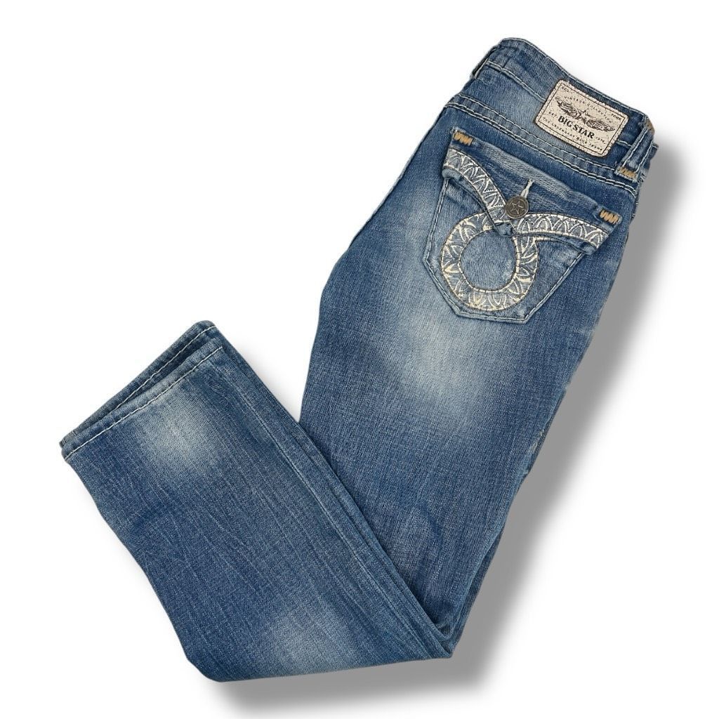 Big Star Big Star Y2K Distressed Low Rise Cropped Jeans Size 27 Size 27" / US 4 / IT 40 - 1 Thumbnail