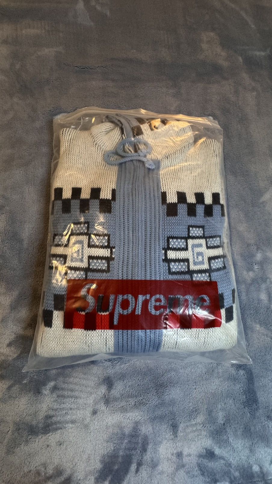 Supreme Supreme Patchwork Zip Up Hooded Sweater Light Blue Size US XXL / EU 58 / 5 - 2 Thumbnail