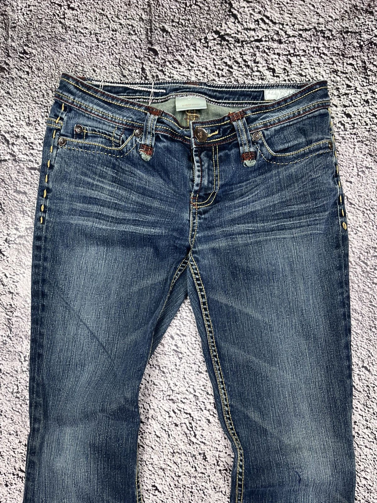 Japanese Brand Vintage Y2K Japan style flared lowrise 00s denim jeans 28 Size 28" / US 6 / IT 42 - 6 Thumbnail