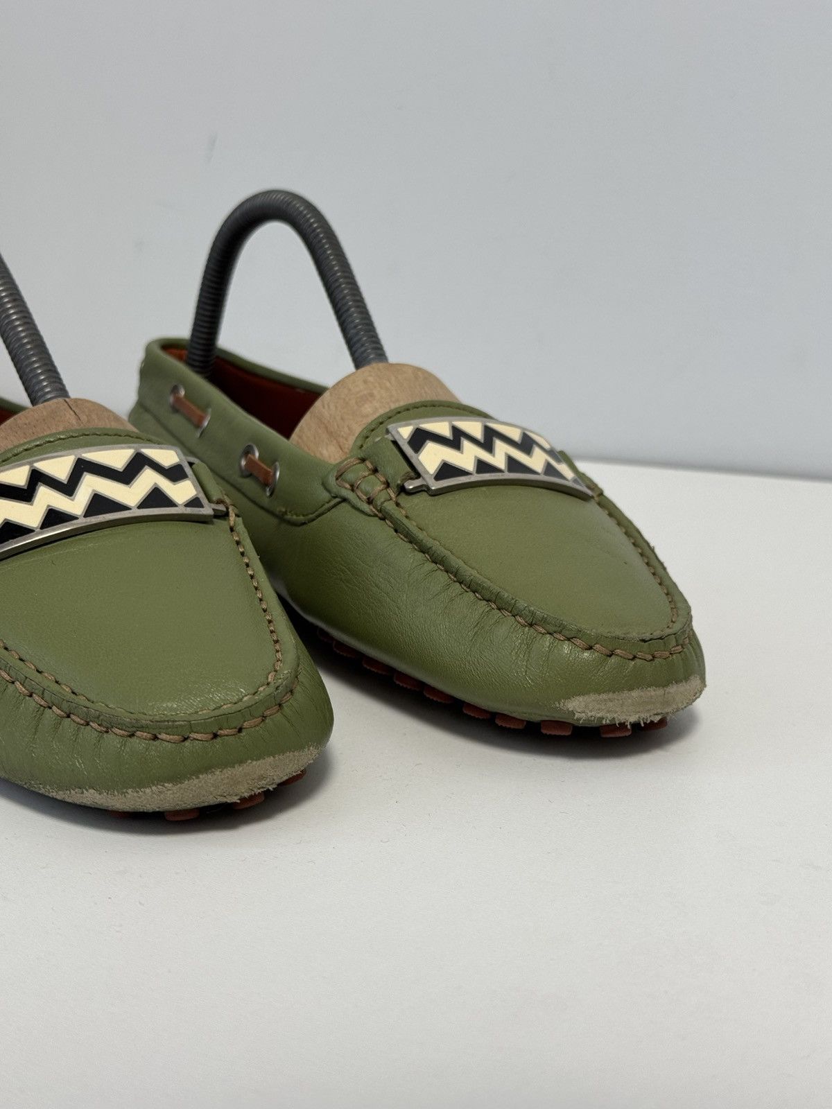 Missoni Missoni Women’s Leather Driving Loafers Green Zigzag 38 EU Size US 8 / IT 38 - 7 Thumbnail