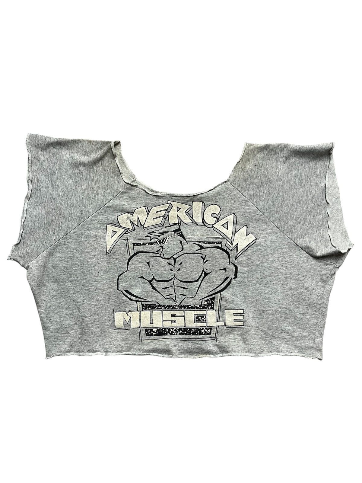 Vintage Vintage 90s American Muscle Workout Chopped Sweatshirt Size US XL / EU 56 / 4 - 1 Thumbnail