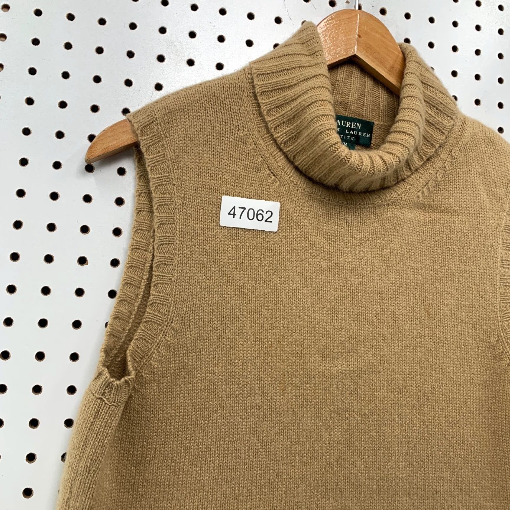 Ralph Lauren Lauren Ralph Lauren Sweater Petites PM Womens Brown 100% Cashmere Sleeveless Vest Turtleneck Knit Pullover Size M / US 6-8 / IT 42-44 - 5 Thumbnail