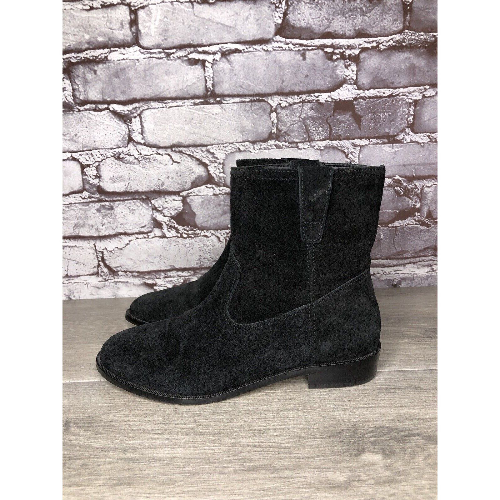 Rebecca Minkoff Rebecca Minkoff Black Suede Pull On Ankle Boots Heel Booties Size US 6 / IT 36 - 18 Thumbnail