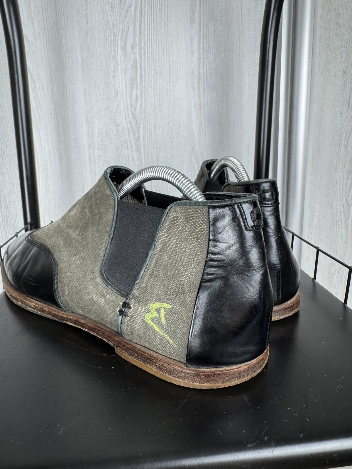 Barracuda Barracuda Grey Canvas Black Leather light chelsea boots 42 Size US 9 / EU 42 - 13 Thumbnail