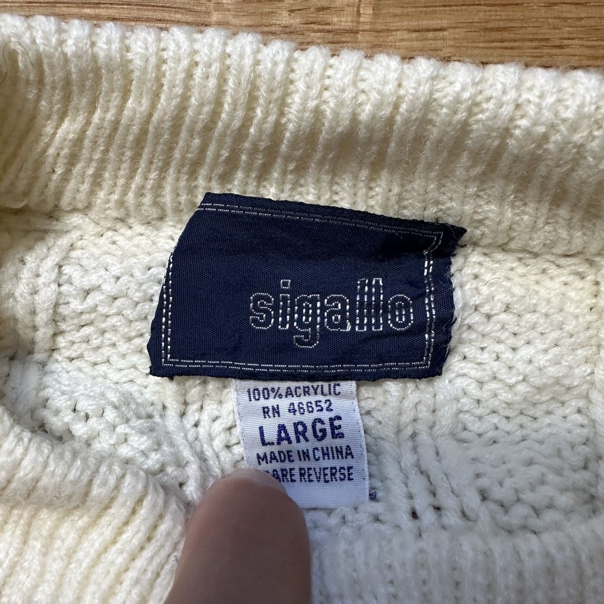 Vintage Vintage Sigallo cable knit sweater Size US L / EU 52-54 / 3 - 4 Thumbnail