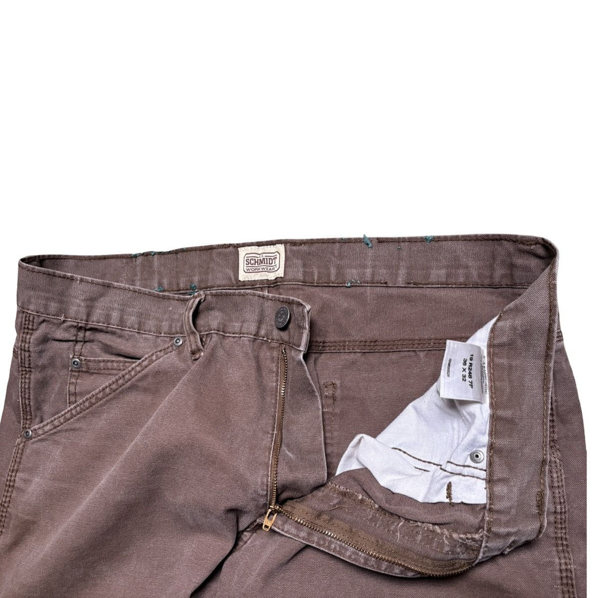 Other Vintage Schmidt Workwear Faded Brown Carpenter Pants 38x30 Size US 38 / EU 54 - 4 Thumbnail