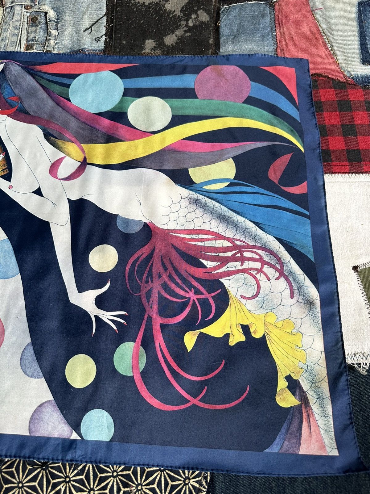 Vintage Masakane Yonekura Naked Mermaid Handkerchief/ Neckerchief Size ONE SIZE - 3 Thumbnail
