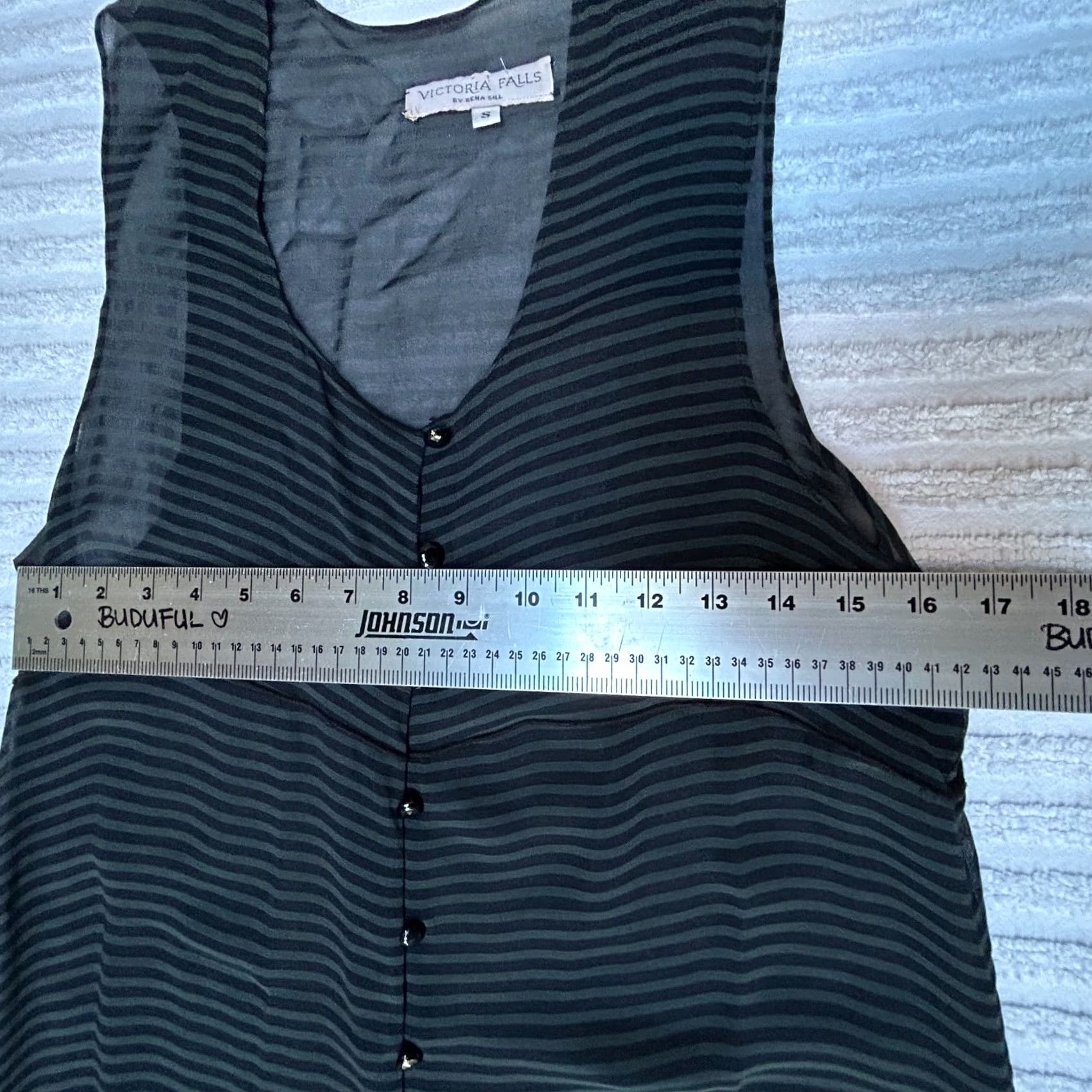 Vintage Victoria Falls by Rena Gill Womens Striped Sleeveless Maxi Dress Small Black Size S / US 4 / IT 40 - 6 Thumbnail