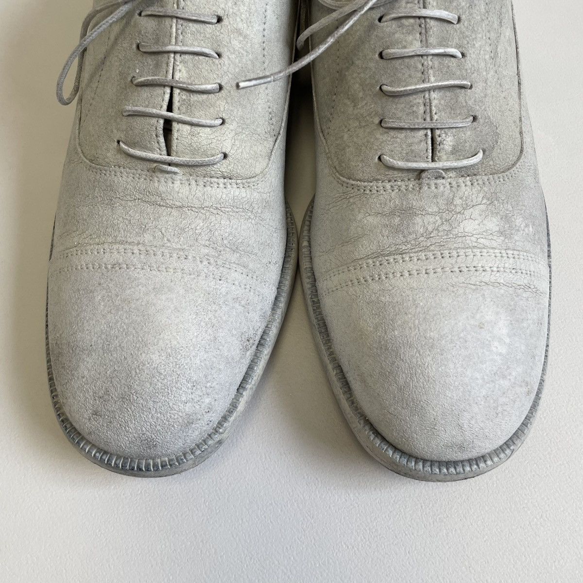 Maison Margiela ‘Painted White Suede’ Derby Shoes Size US 8 / EU 41 - 10 Thumbnail