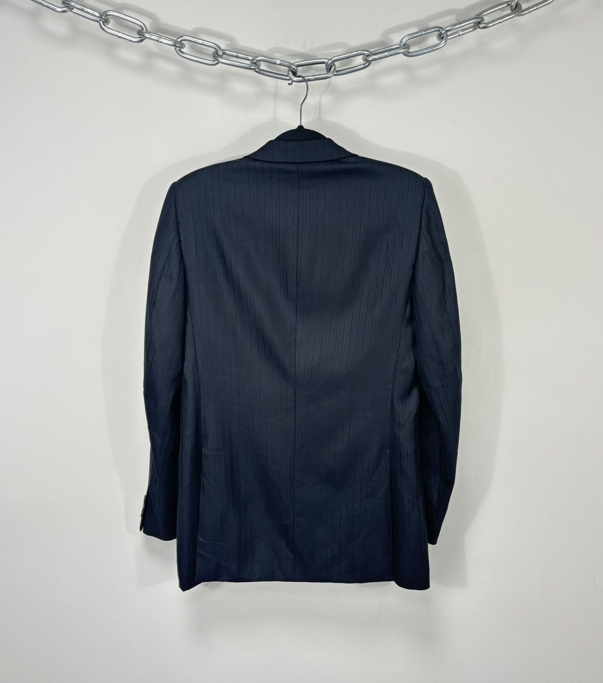 Prada Prada Vintage Men’s Striped Gray Wool Silk Blazer Jacket Size 38R - 3 Thumbnail