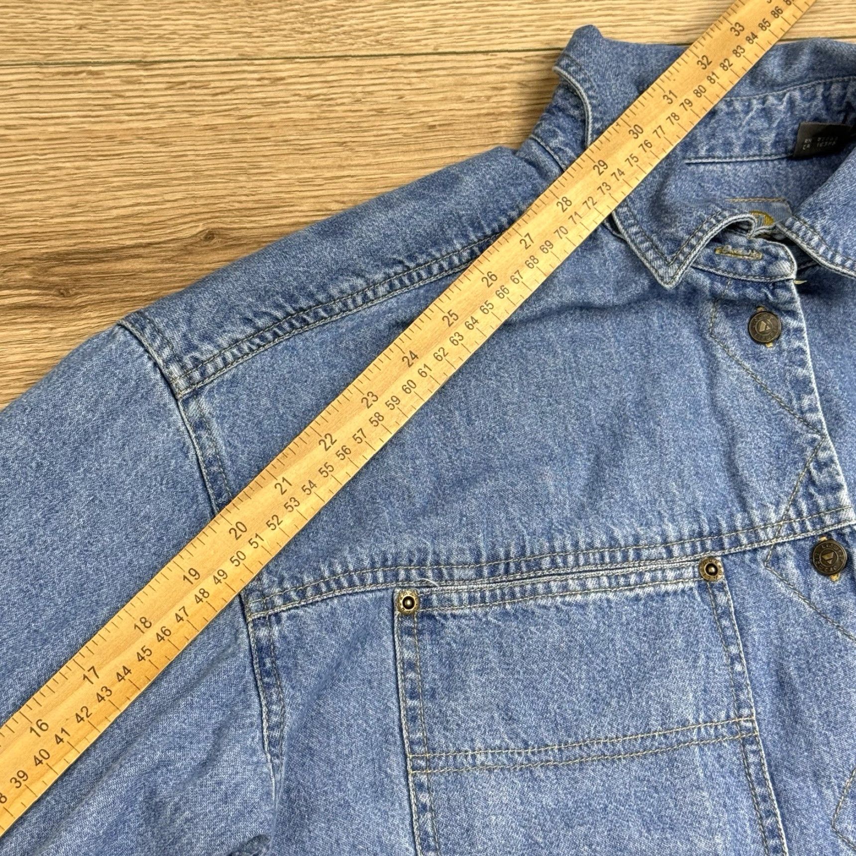 Denime VTG Liz Authentic Blue Denim Shirt Dress Knee Length Long Sleeve Size M Womens Shirt Dress Buttons Pocket Casual Size M / US 6-8 / IT 42-44 - 7 Thumbnail