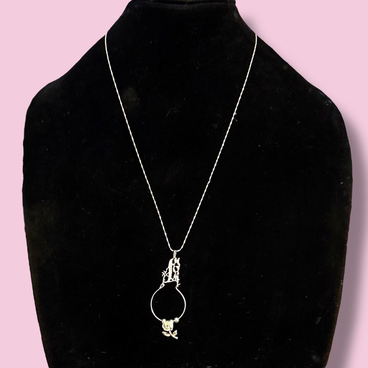 Vintage Vintage 925 silver #1 Mom charm holder pendant necklace Size ONE SIZE - 1 Thumbnail