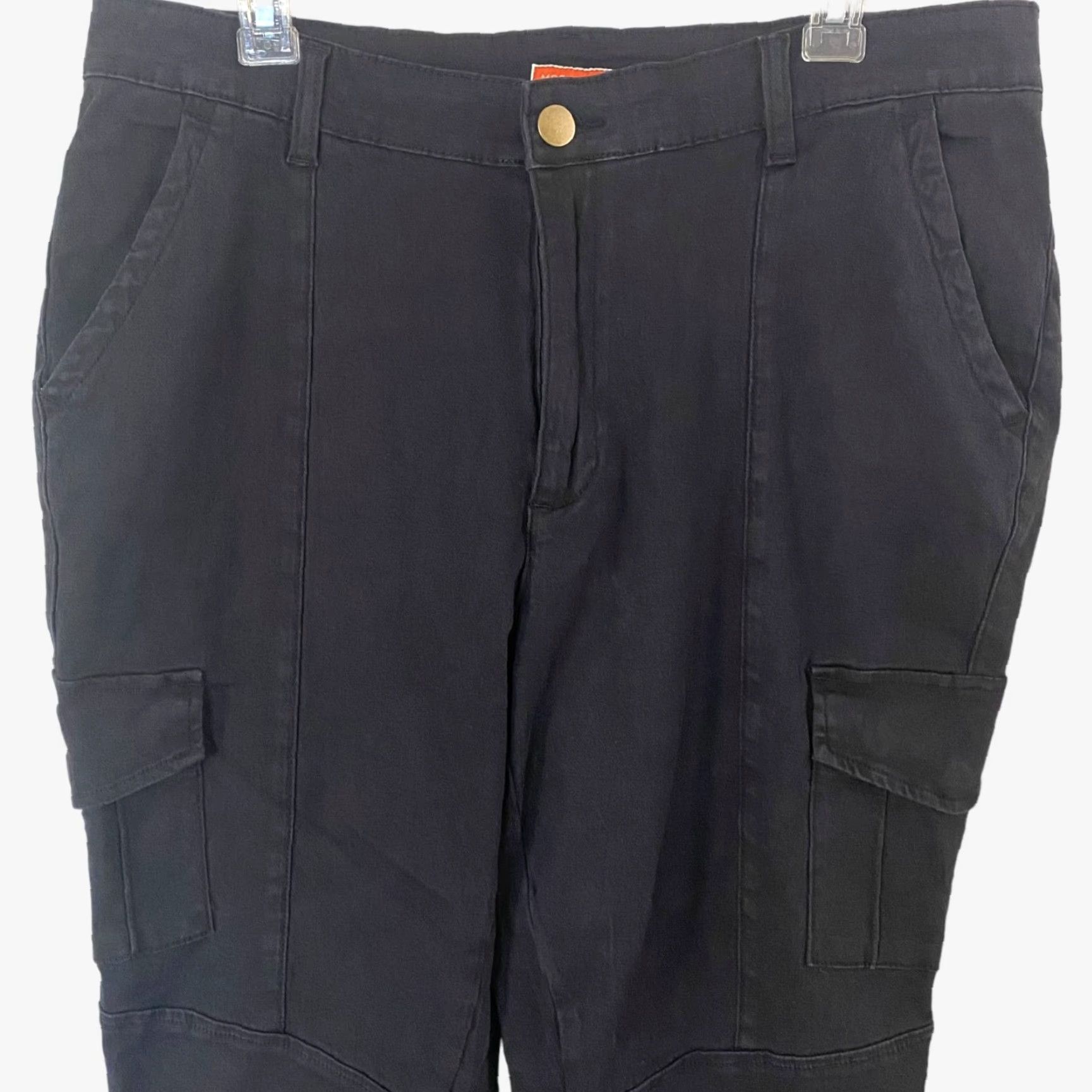 Vintage ModCloth Portland Skinny Utility Cargo Pants Womens Plus Size 1X Black Ankle-Zip Cargo Pockets 98% Cotton 2% Spandex Zip Fly Womens Plus Size 1X Size 40" / US 18 - 5 Thumbnail