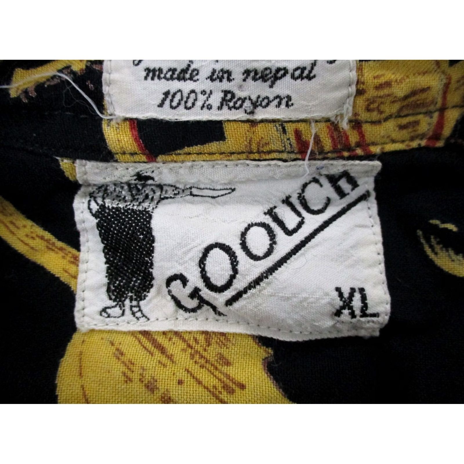 Vintage Goouch Shirt Mens XL Rayon Lightweight Stretch Preppy Vacation Music Instruments Size US XL / EU 56 / 4 - 6 Thumbnail