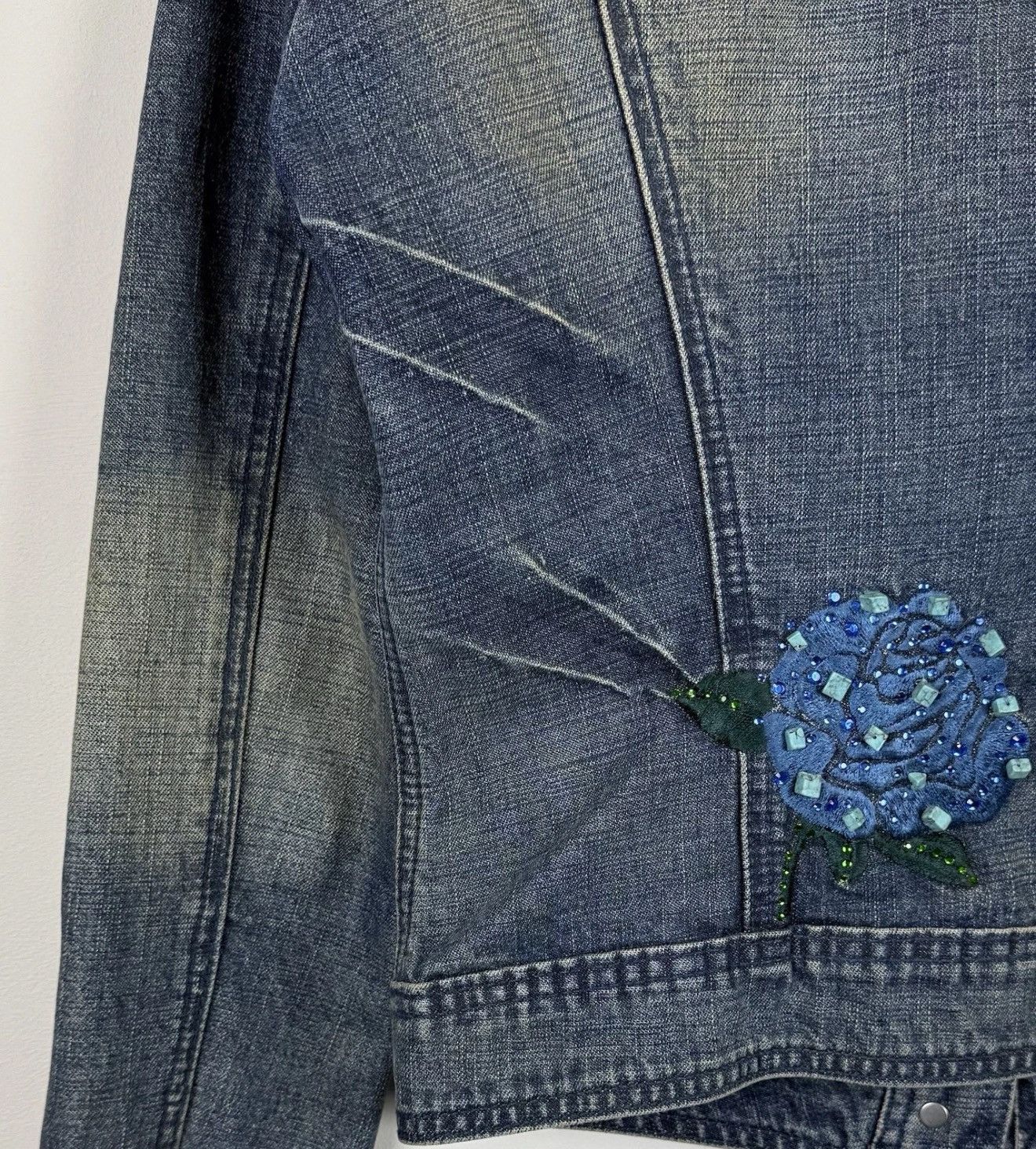 Versace Versace Jeans Couture Denim Jacket Blue Jeans Top Flowers Size S / US 4 / IT 40 - 17 Thumbnail