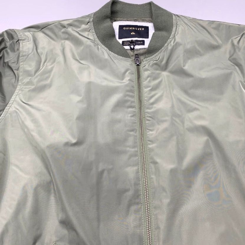 Quiksilver VINTAGE Quicksilver Boardriding Bomber Jacket Men's Large Olive Green Tiger Logo Inside Size US L / EU 52-54 / 3 - 6 Thumbnail