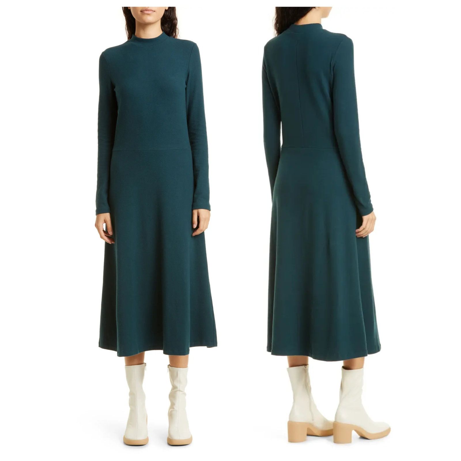 NWT Vince Mock Neck Long Sleeve A-Line Dress Size Large