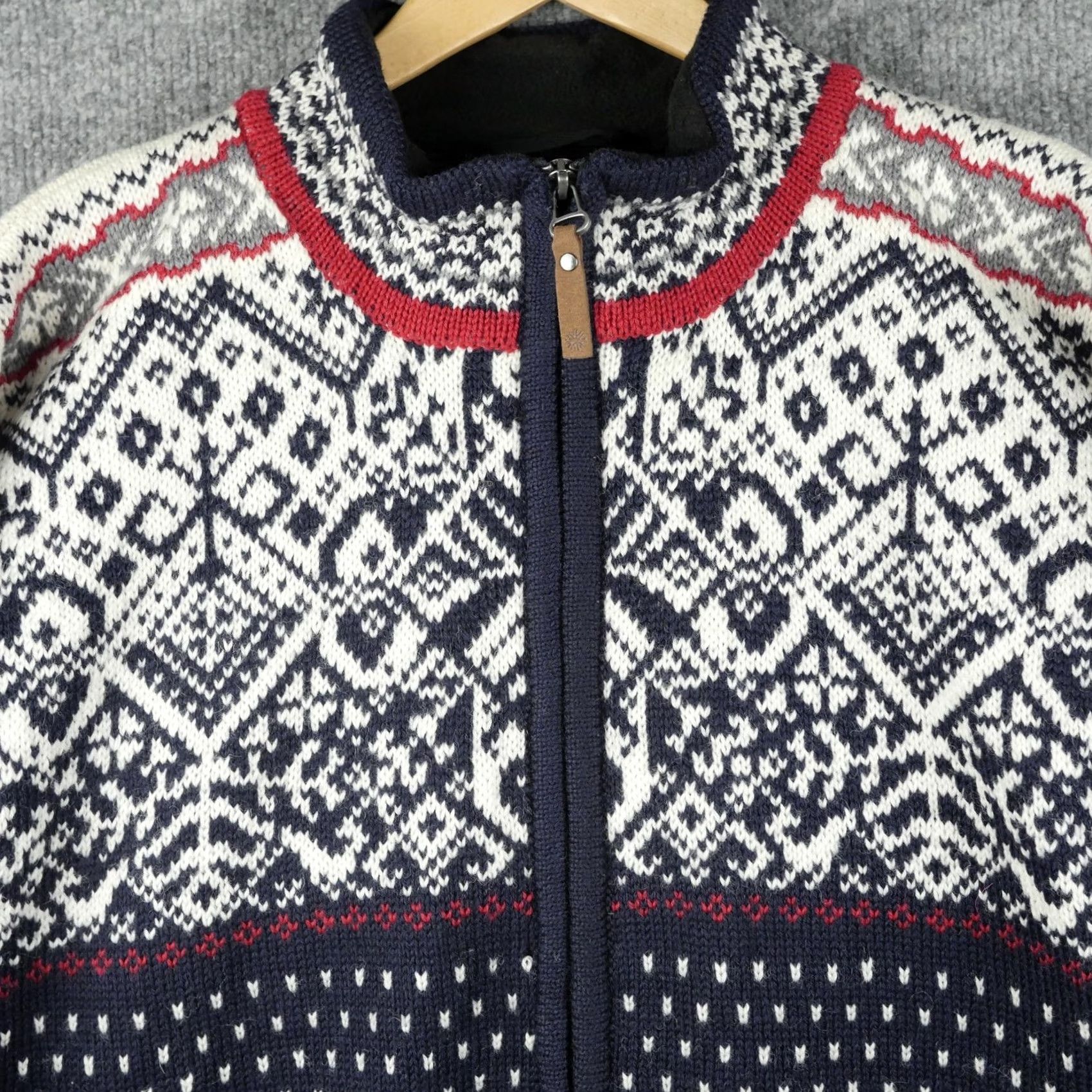 Vintage Icewear Mens Full Zip Ski Sweater Blue Fair Isle Wool Lined Mock Neck Pockets Winter Casual Size US M / EU 48-50 / 2 - 2 Thumbnail