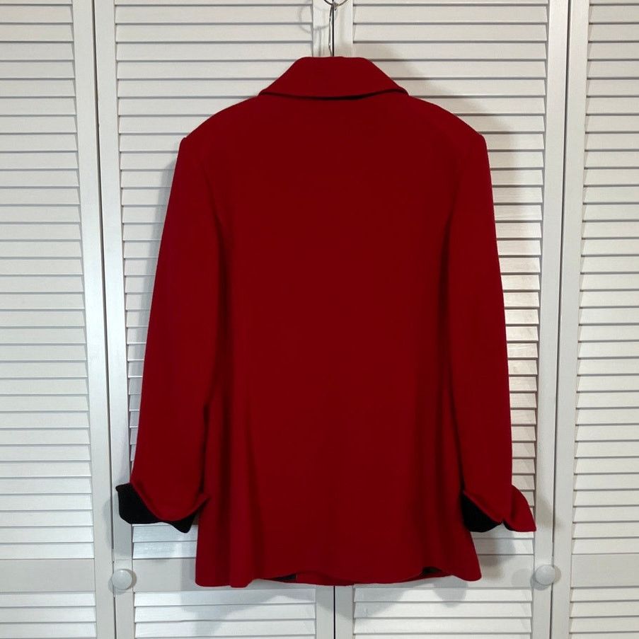 Preston & York Preston & York Cherry Red Wool Blend Peacoat Trench Coat L Size L / US 10 / IT 46 - 2 Thumbnail