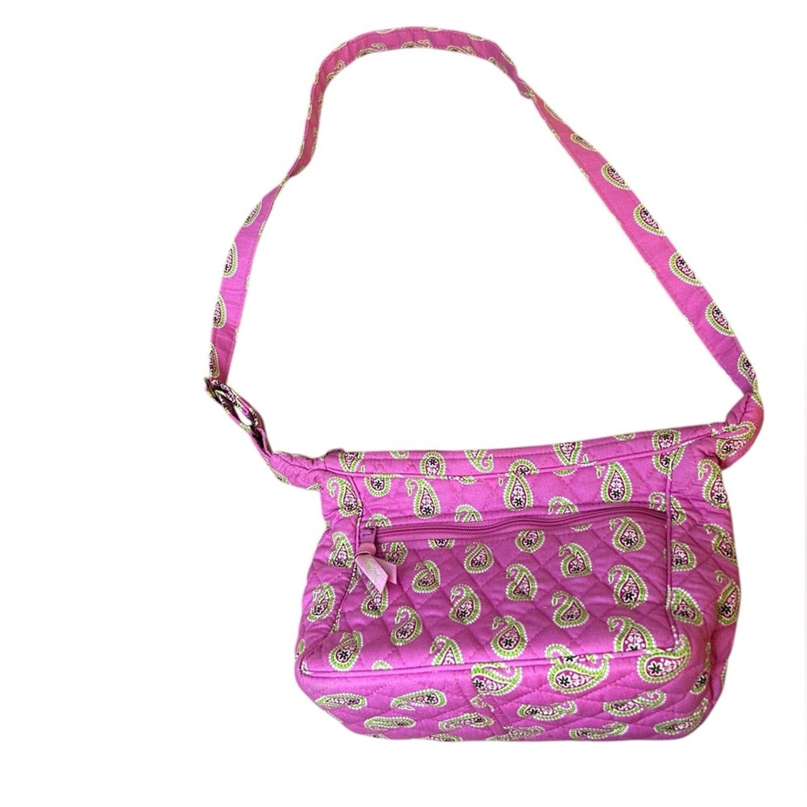 Vera Bradley Bermuda Pink Paisley Two Pocket Shoulder Bag, Women's