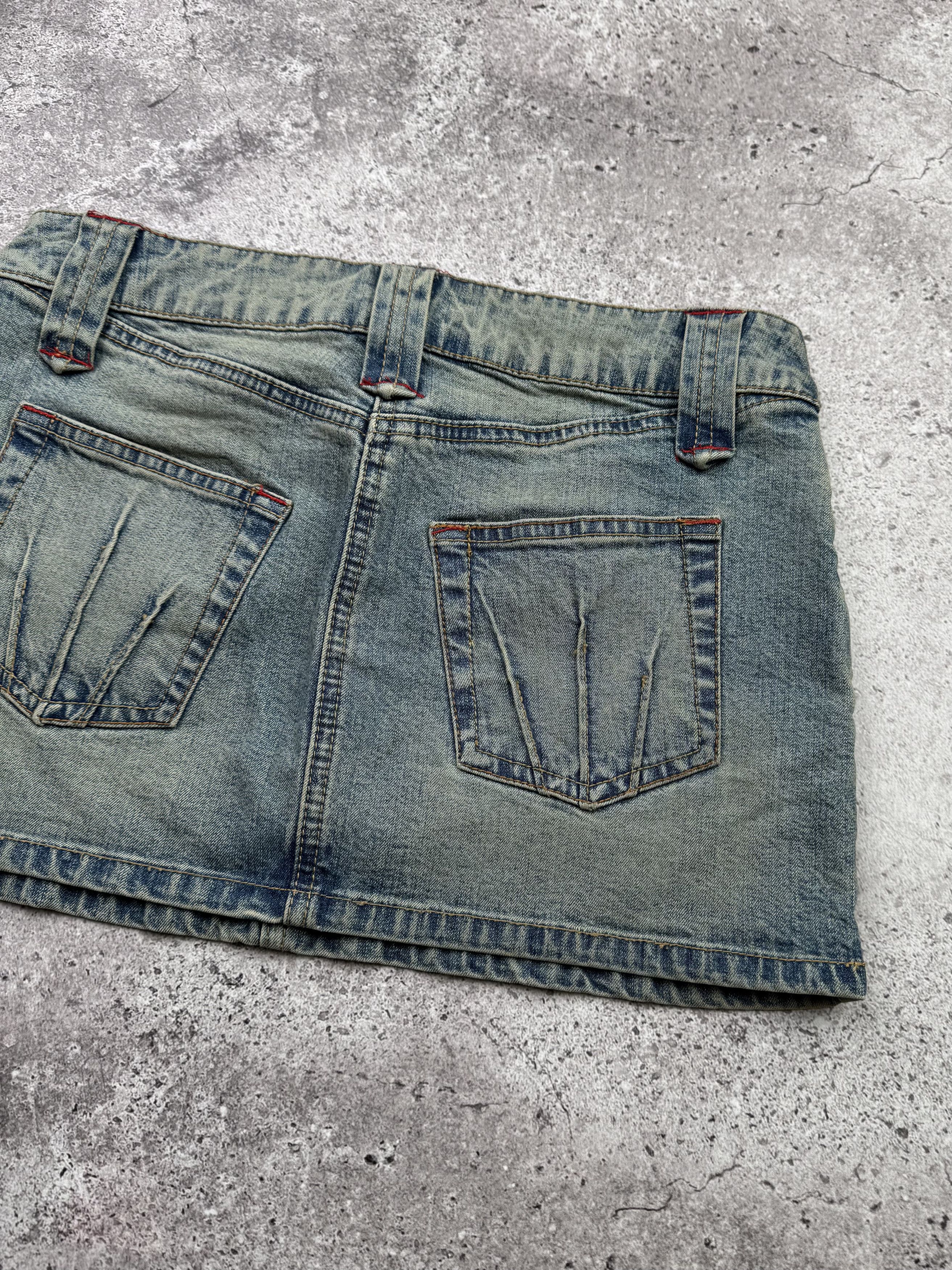Japanese Brand Vintage Faded Mini Skirt C315(V642)(E8) Size 27" / US 4 / IT 40 - 6 Thumbnail