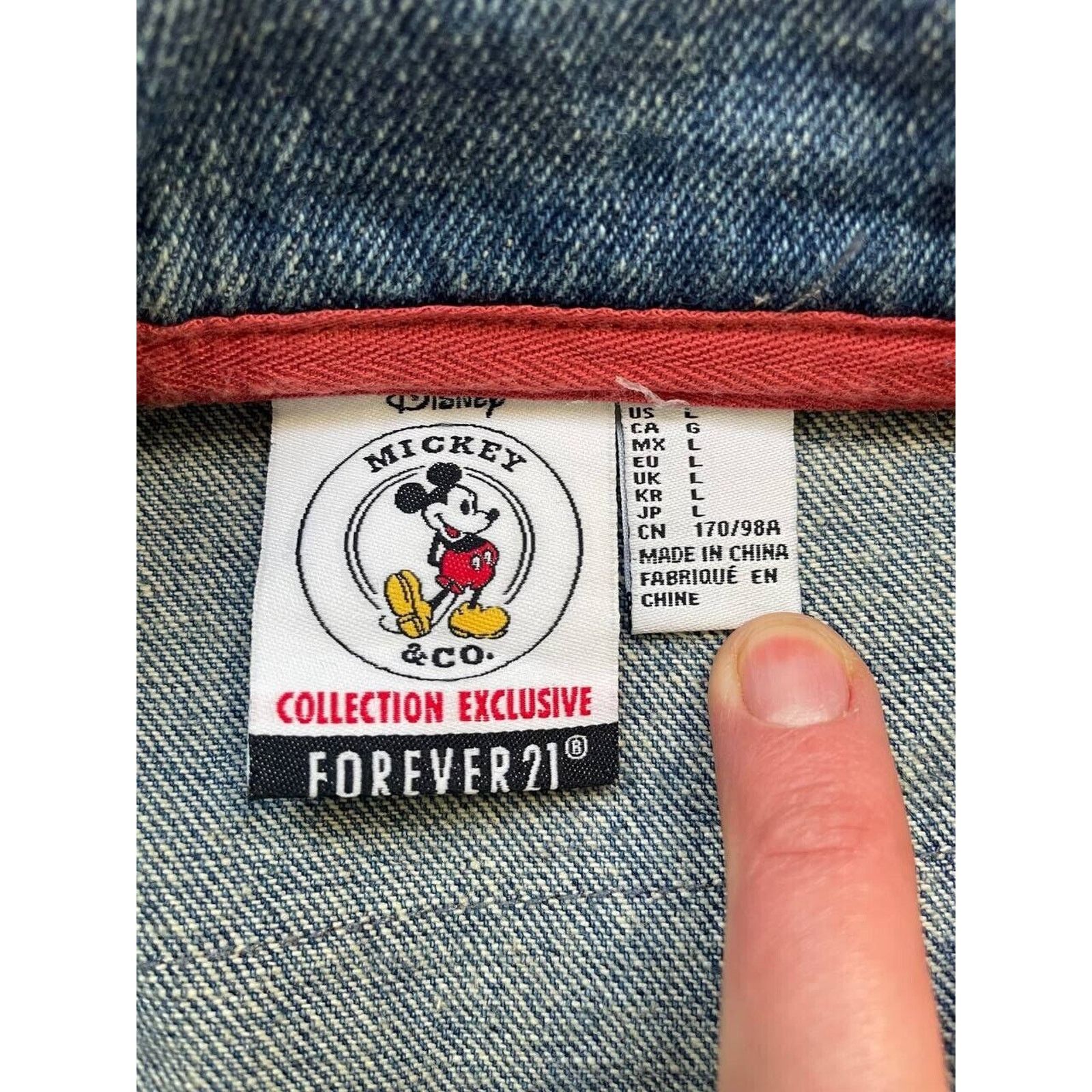 Disney × Mickey Mouse × Vintage Vintage Mickey Mouse Jean Jacket by Forever 21 Size L Size US L / EU 52-54 / 3 - 4 Thumbnail